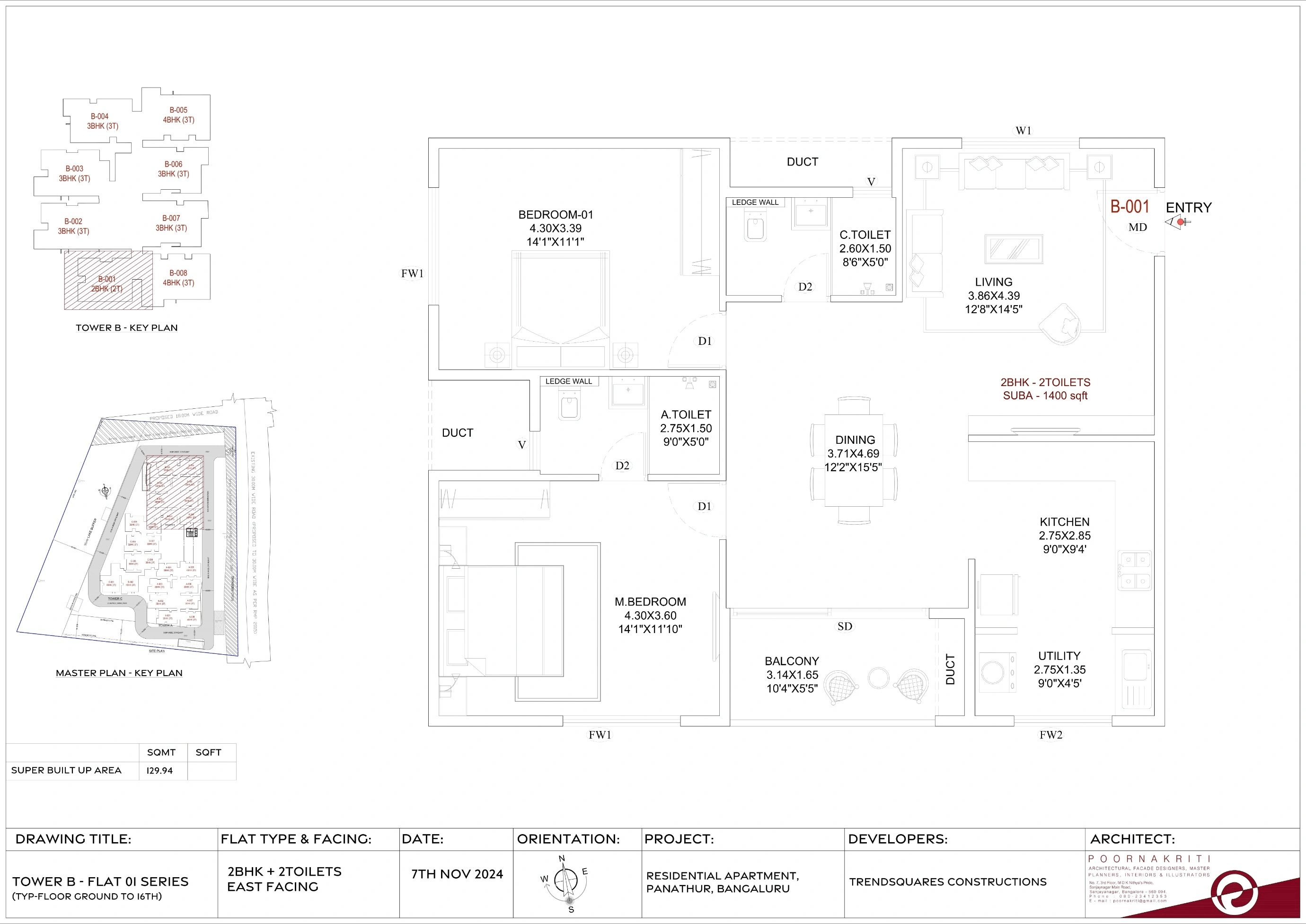Unit plan - 989 sq.ft.