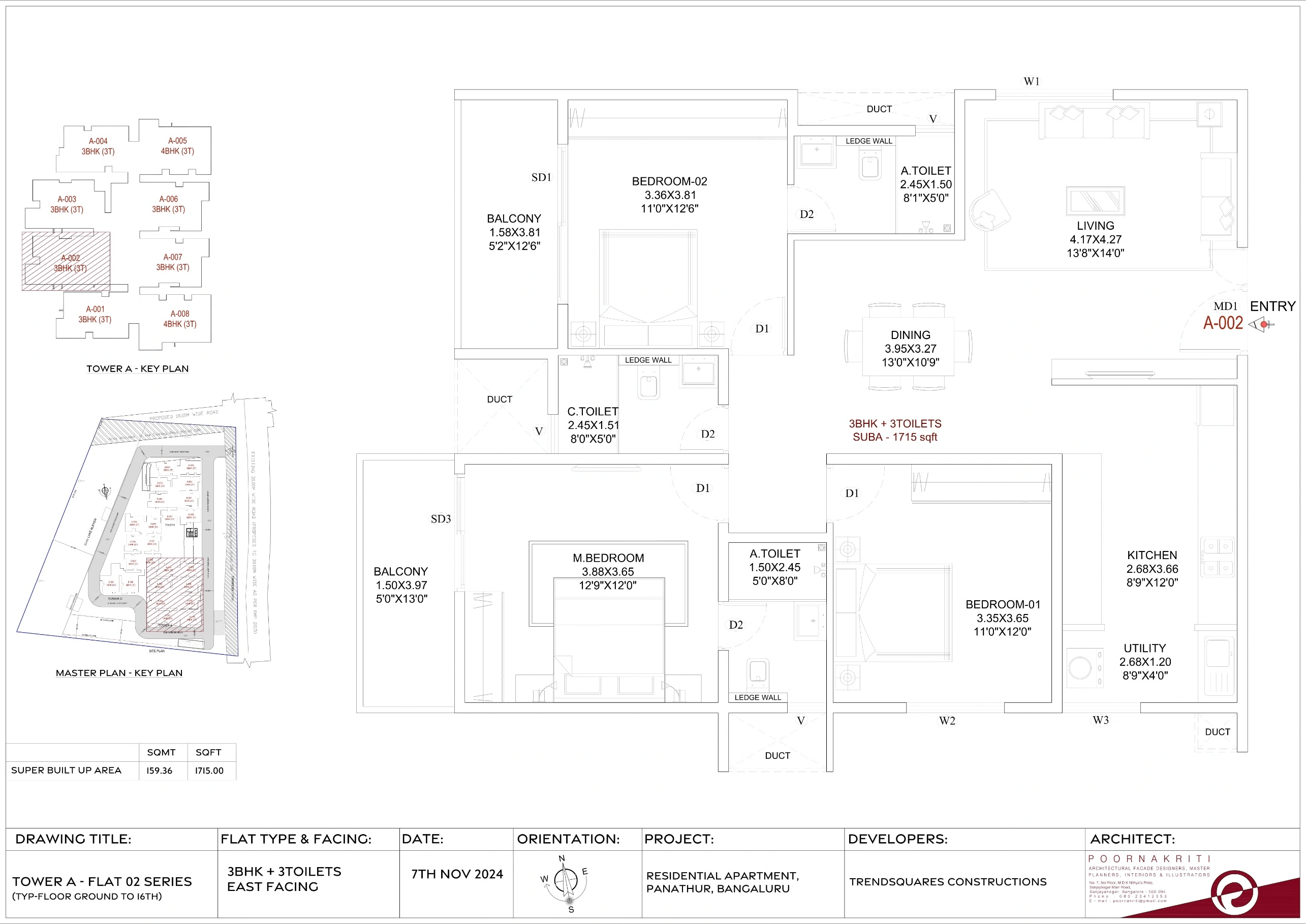 Trendsquares Akino Unit plan - 1166 sq.ft.