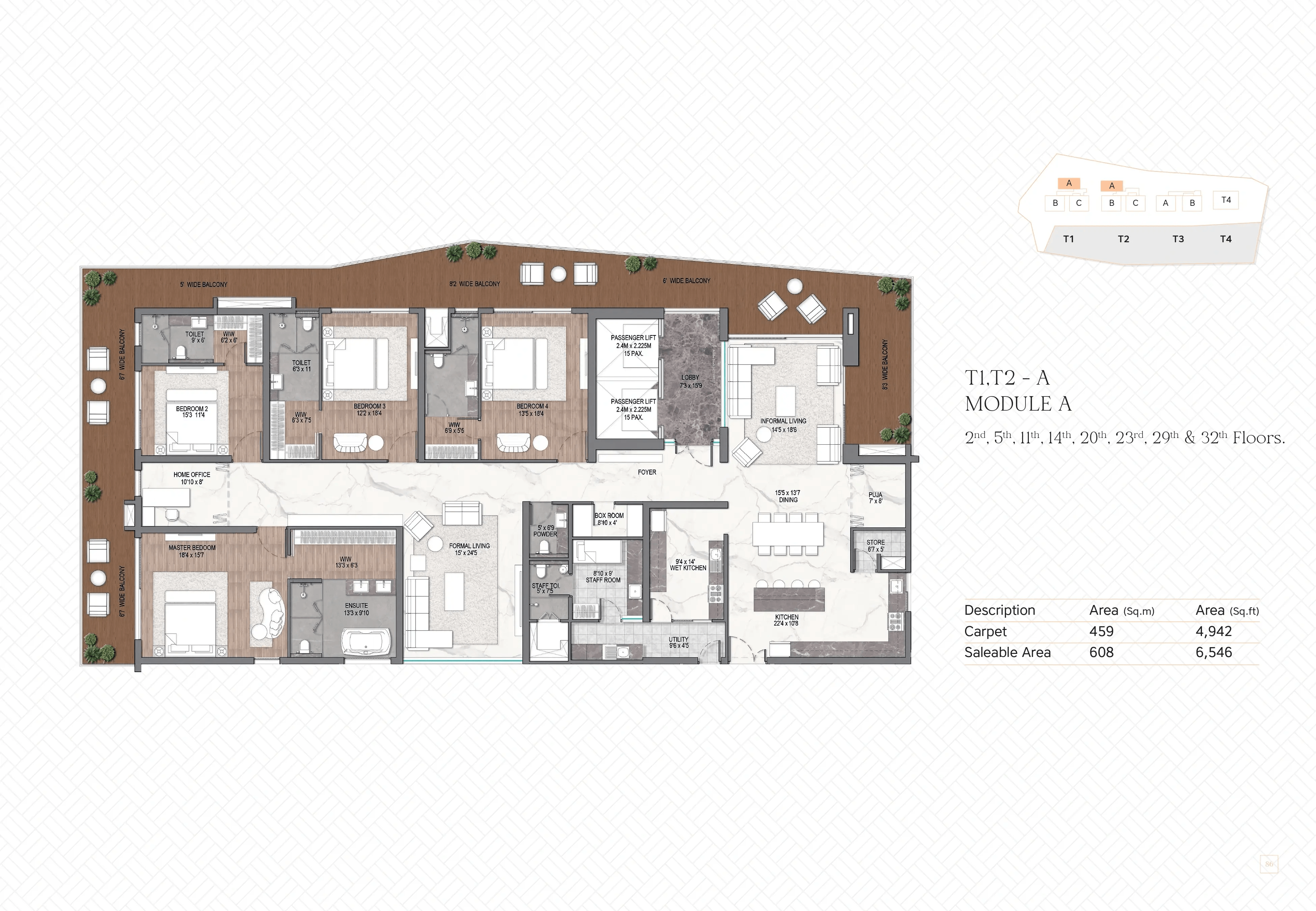 Sri Aditya Vantage Unit plan - 4942 sq.ft.