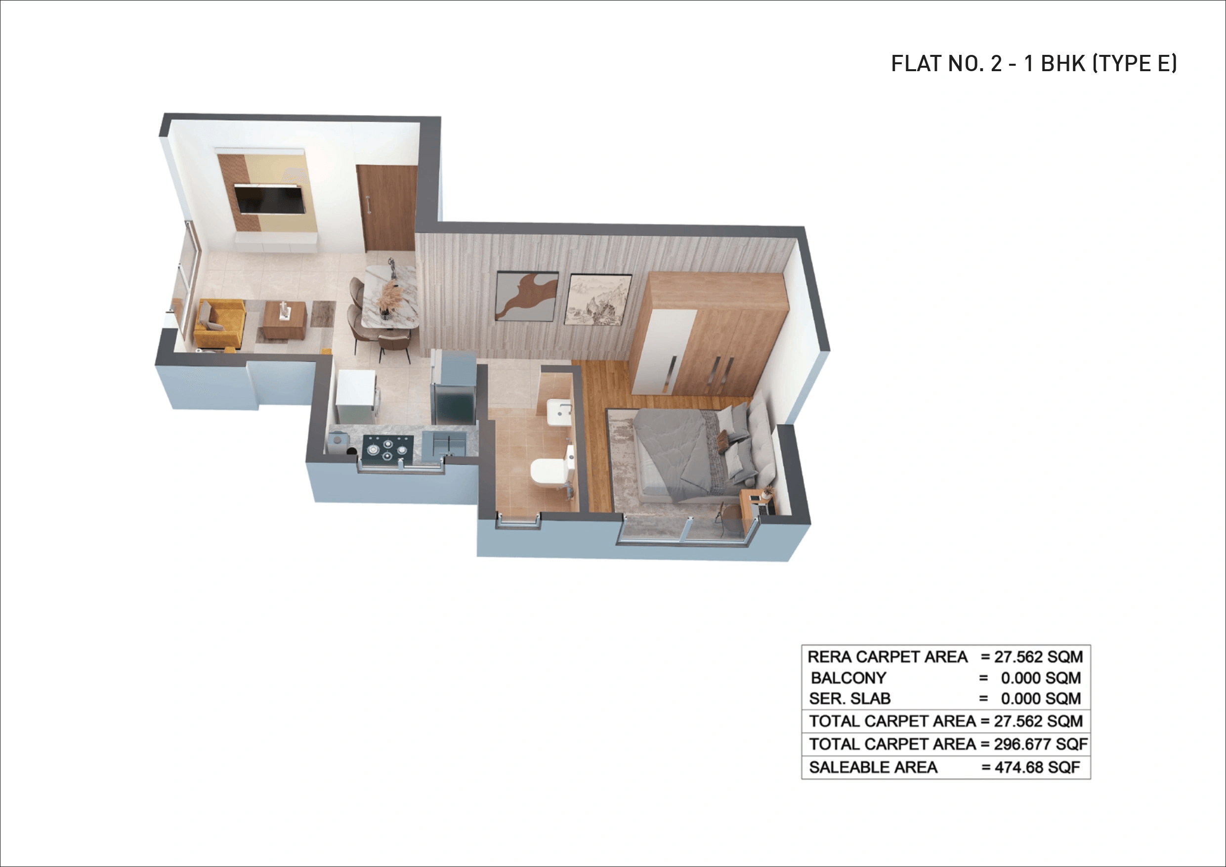 Unit plan - 296 sq.ft.