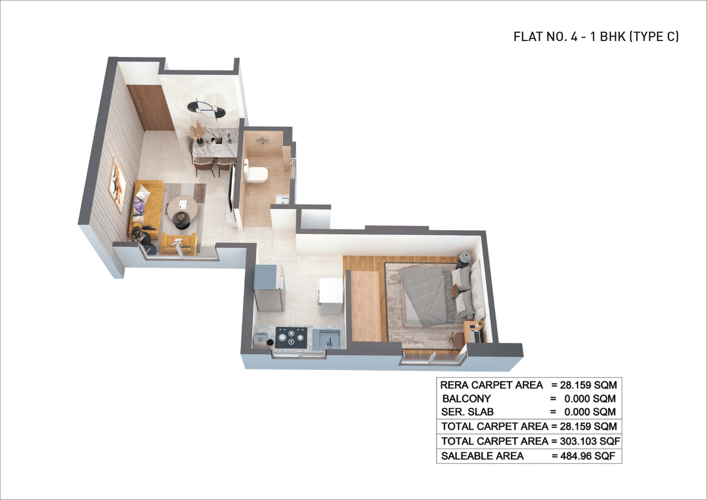 Puraniks Elyra Unit plan - 315 sq.ft.