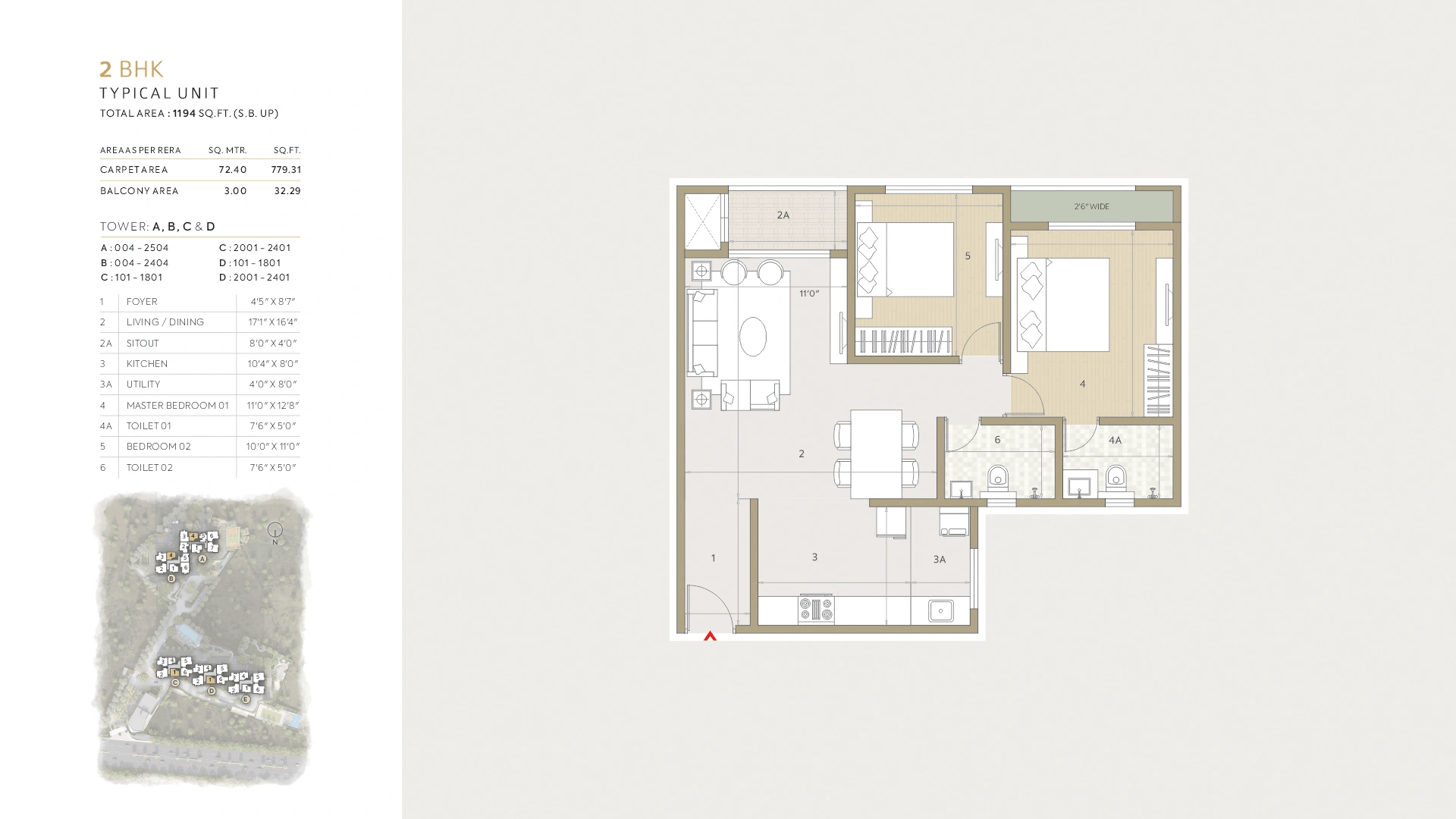 Goyal Orchid Life Unit plan - 776 sq.ft.