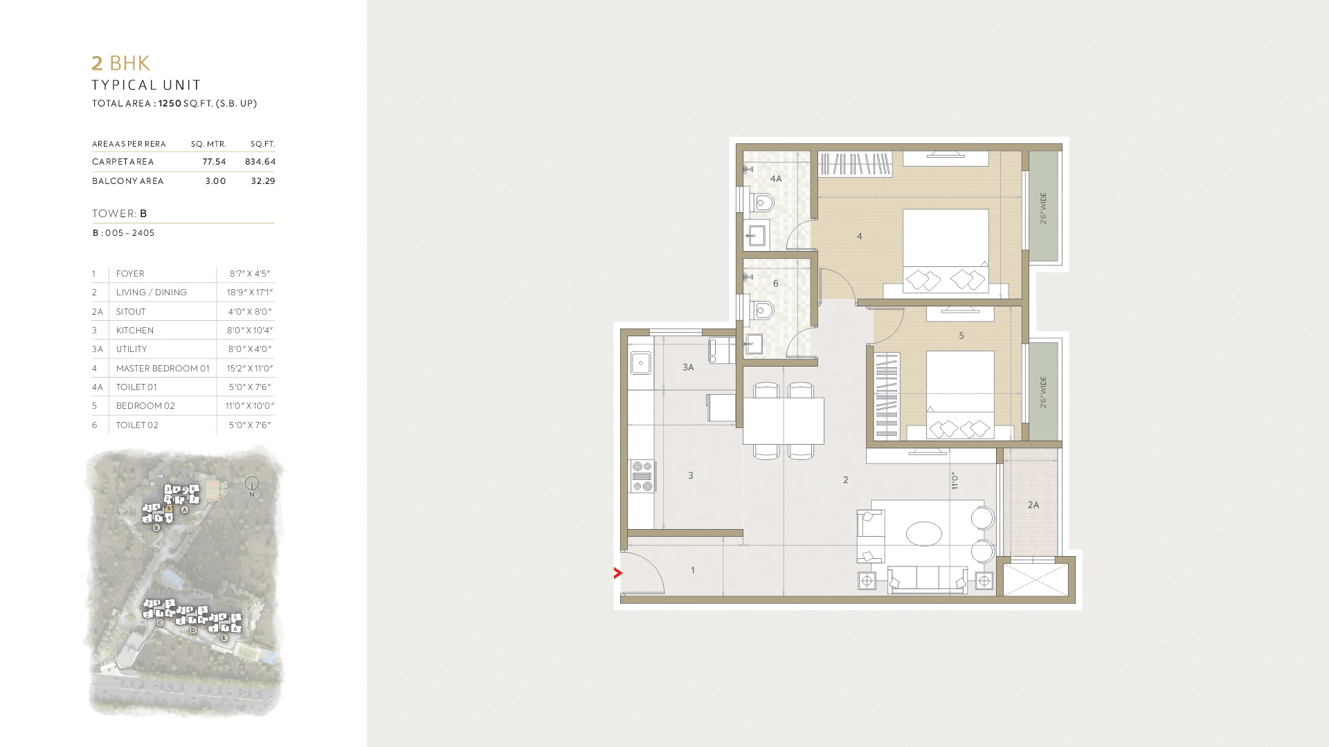 Goyal Orchid Life Unit plan - 812 sq.ft.