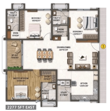 Unit plan - 1640 sq.ft.
