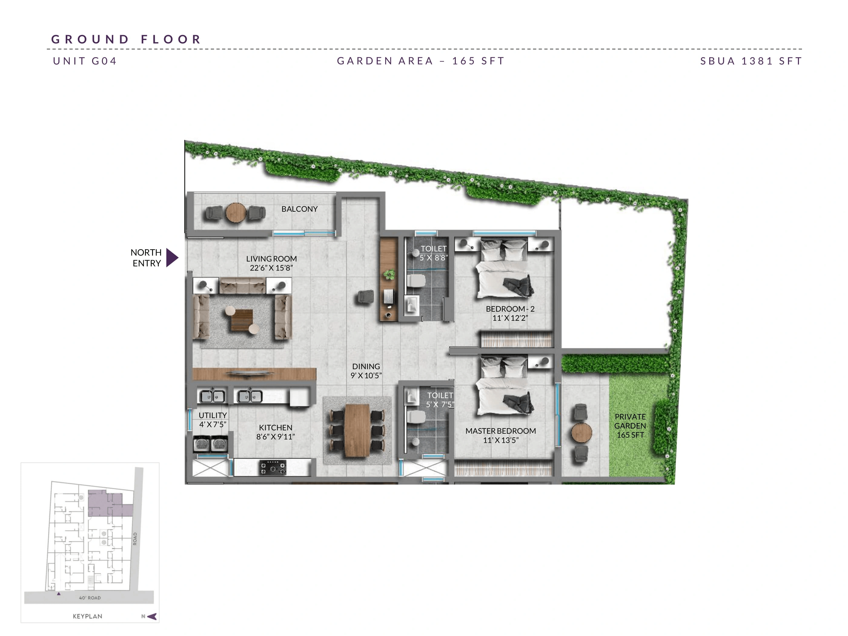 Sentient Heavie Eden Unit plan - 966 sq.ft.