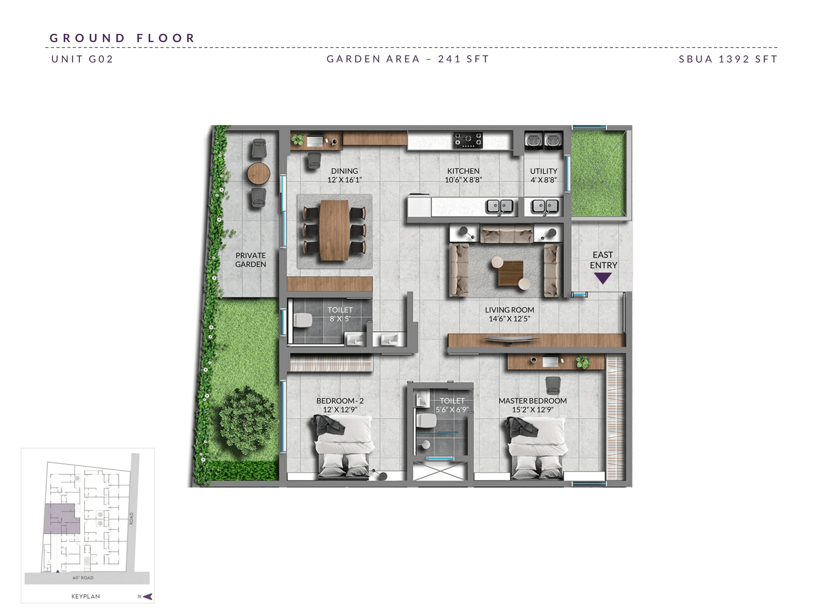 Sentient Heavie Eden Unit plan - 974 sq.ft.