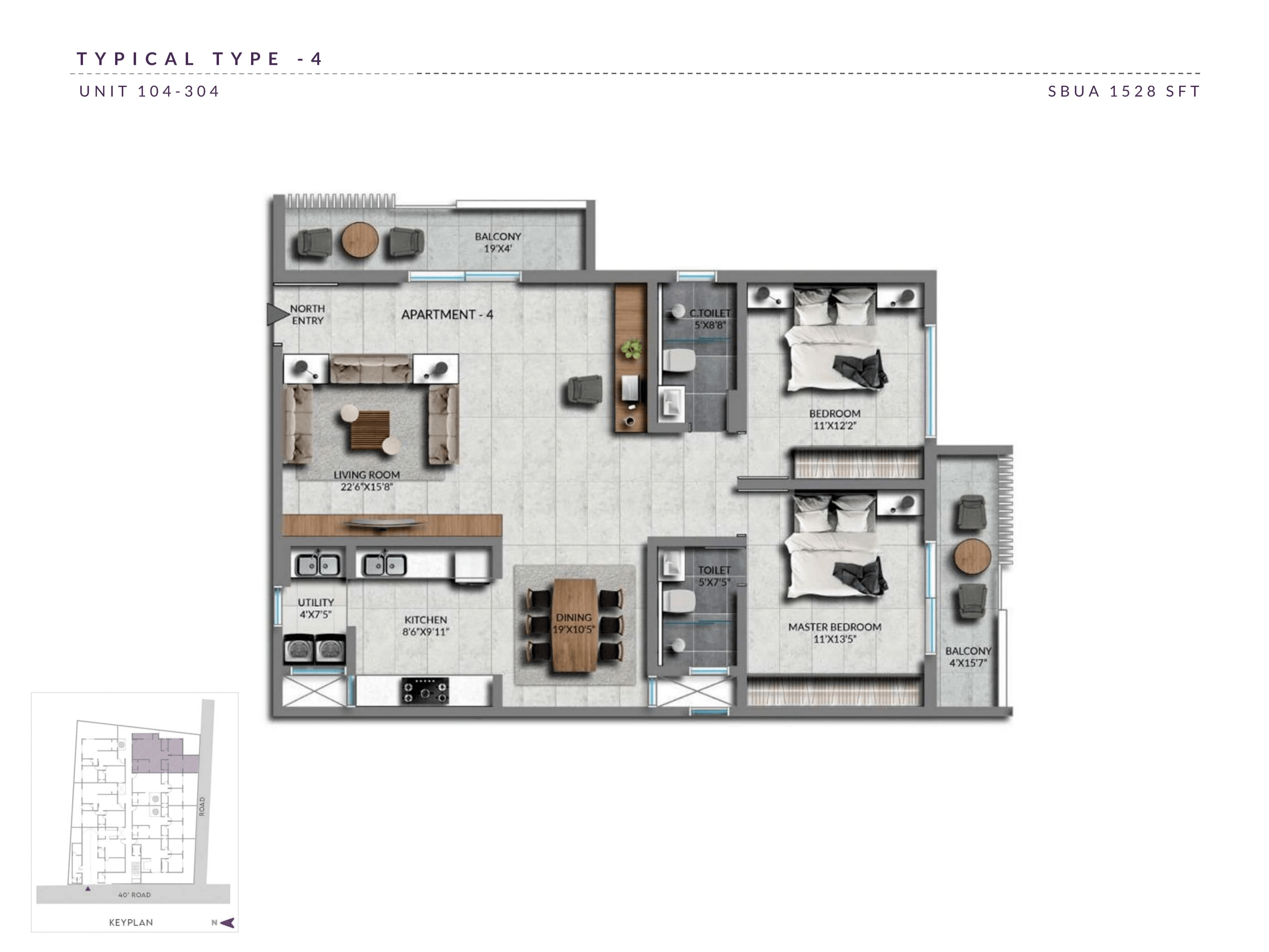 Sentient Heavie Eden Unit plan - 1069 sq.ft.