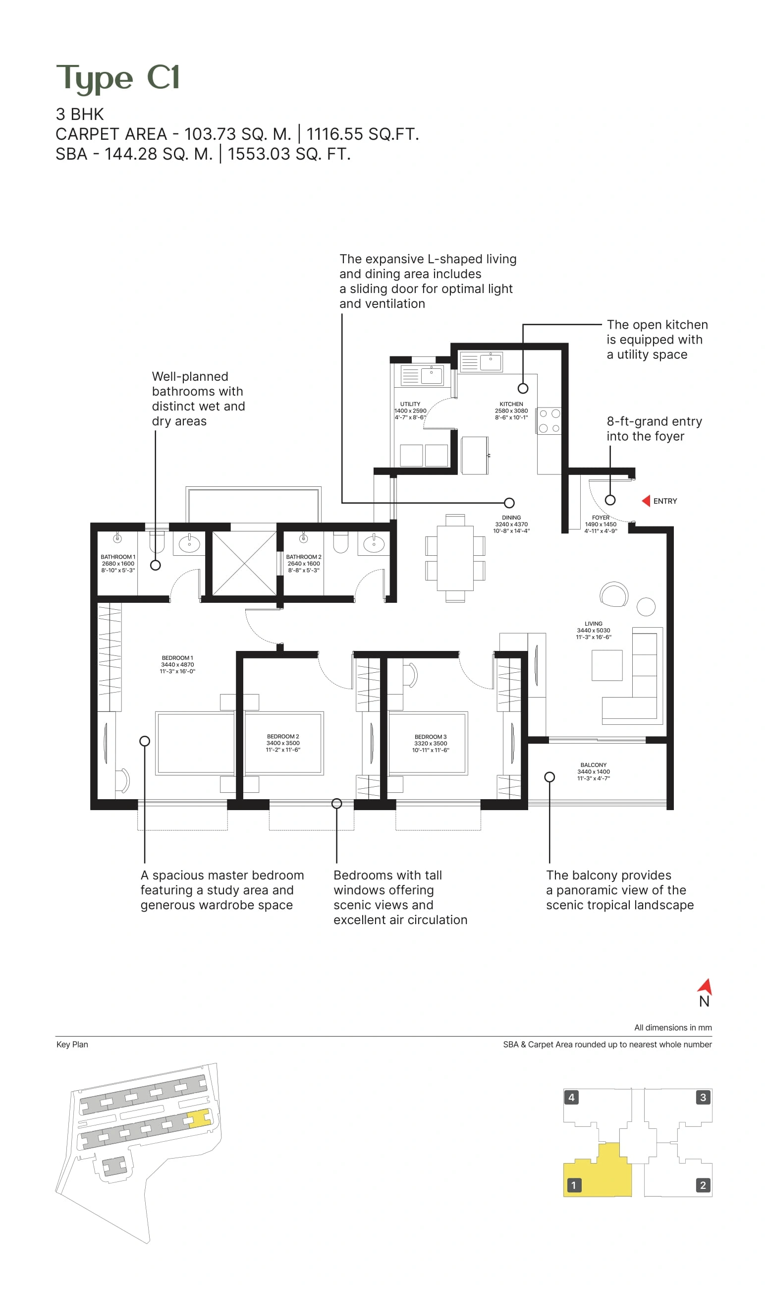 Unit plan - 1116 sq.ft.