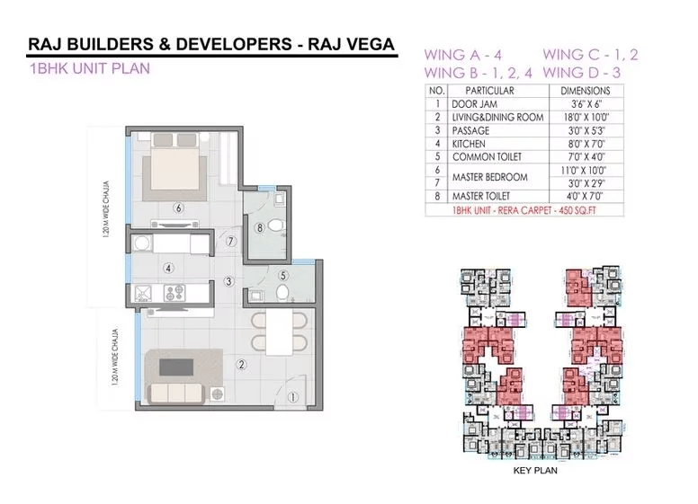 Unit plan - 450 sq.ft.