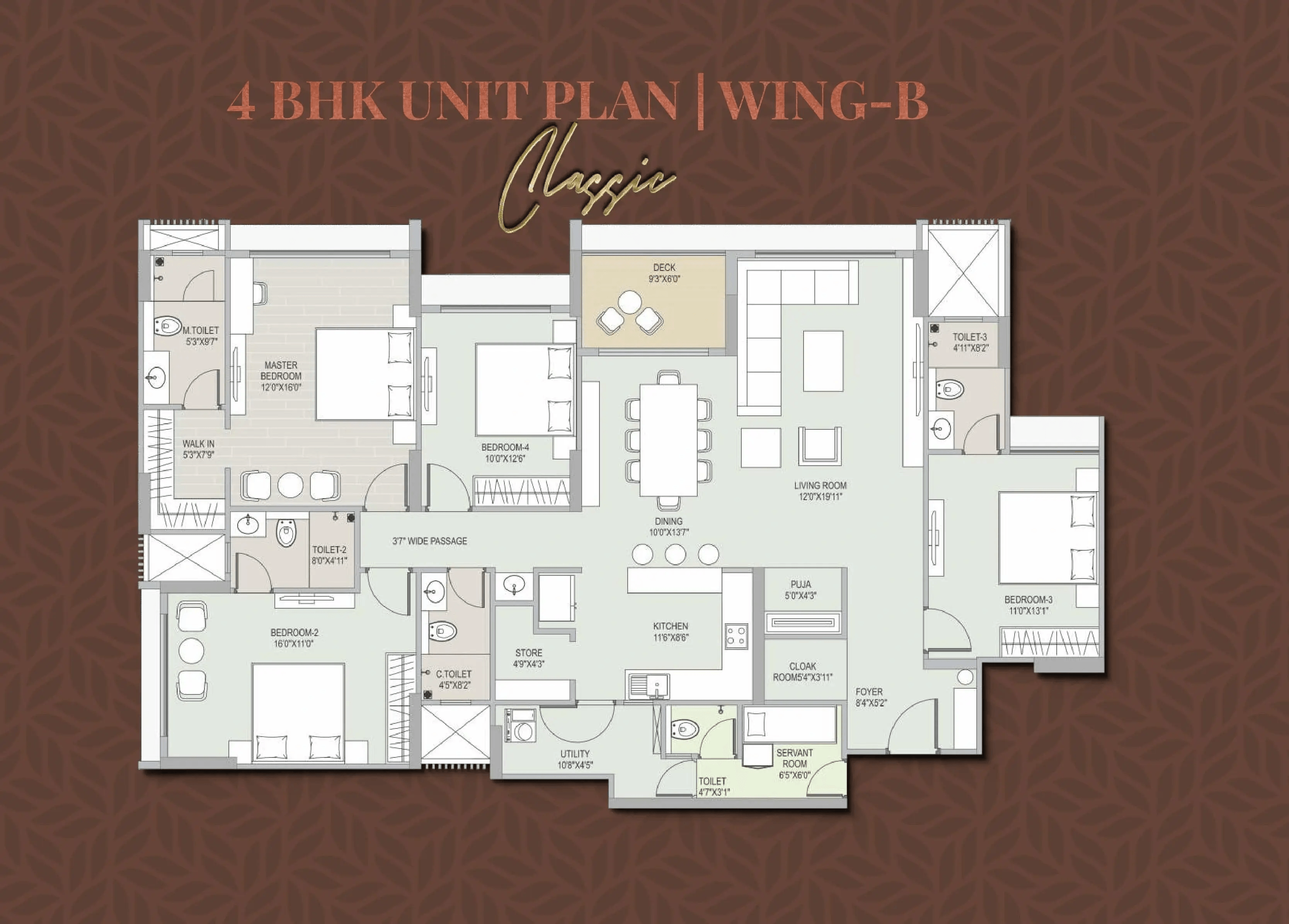 Adani Ambrosia Unit plan - 1788 sq.ft.