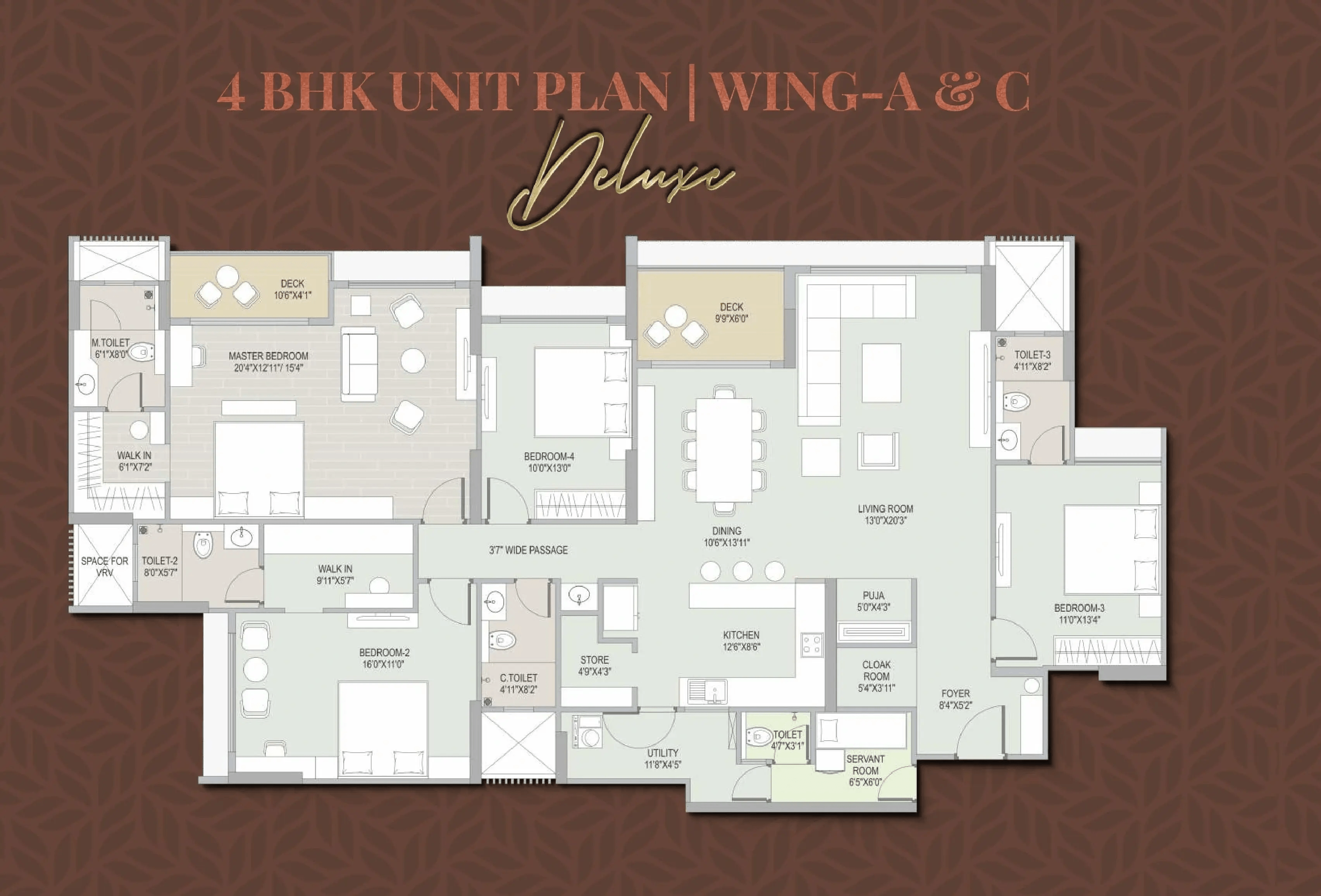 Adani Ambrosia Unit plan - 2063 sq.ft.
