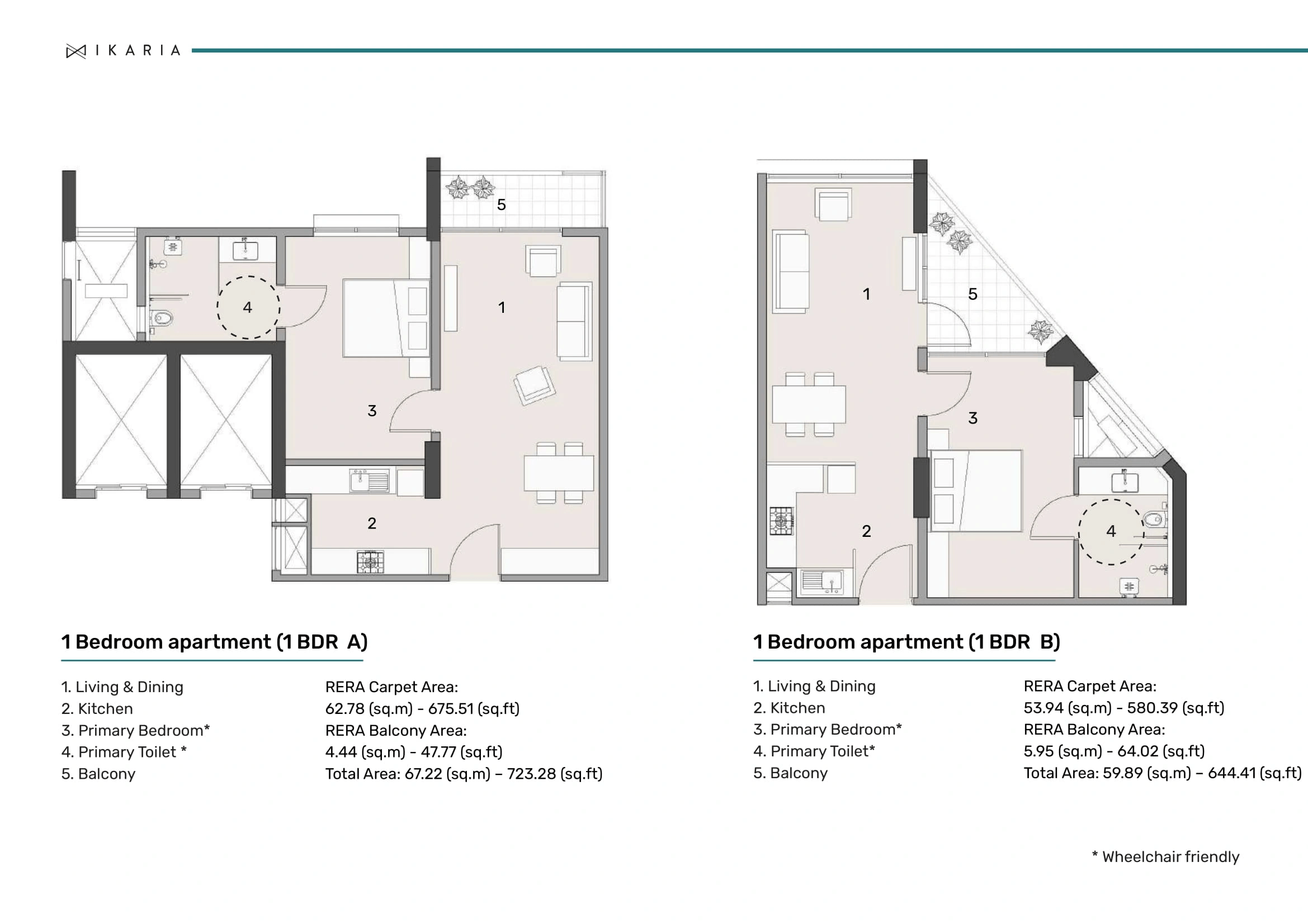 Adani Ikaria Unit plan - 733 sq.ft.