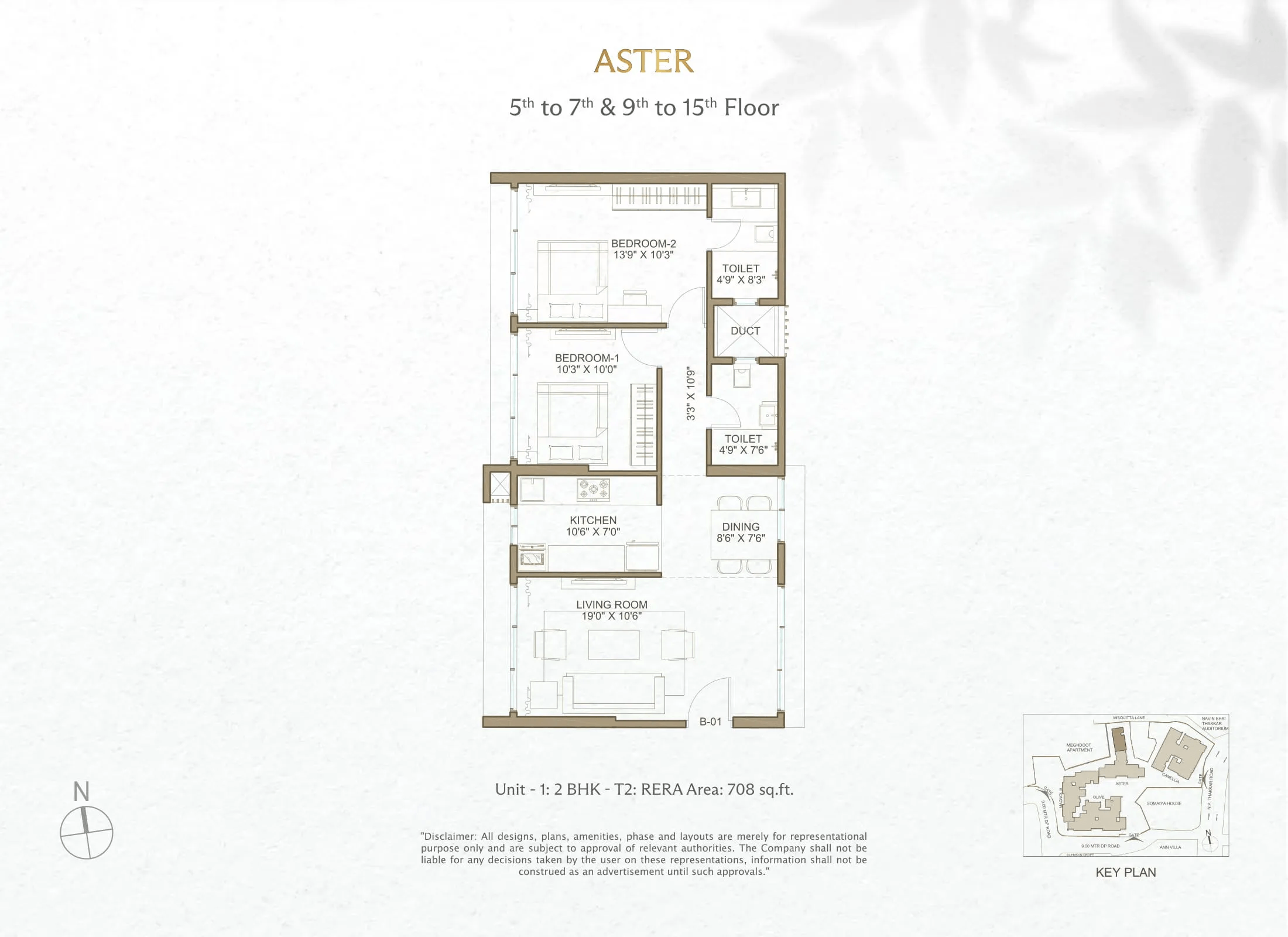 Unit plan - 708 sq.ft.