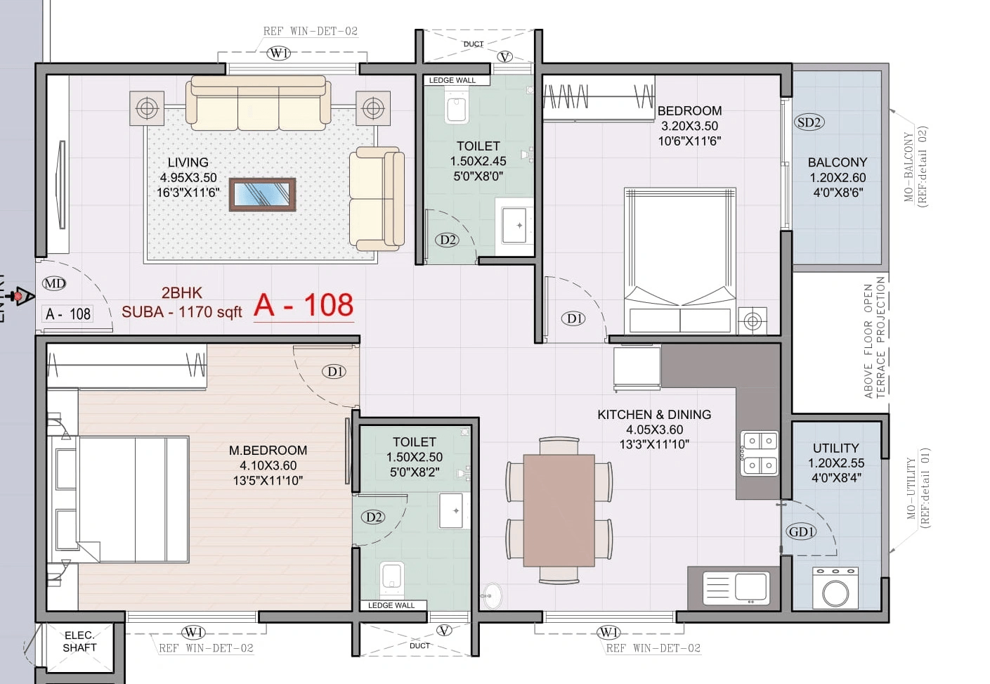 Unit plan - 800 sq.ft.