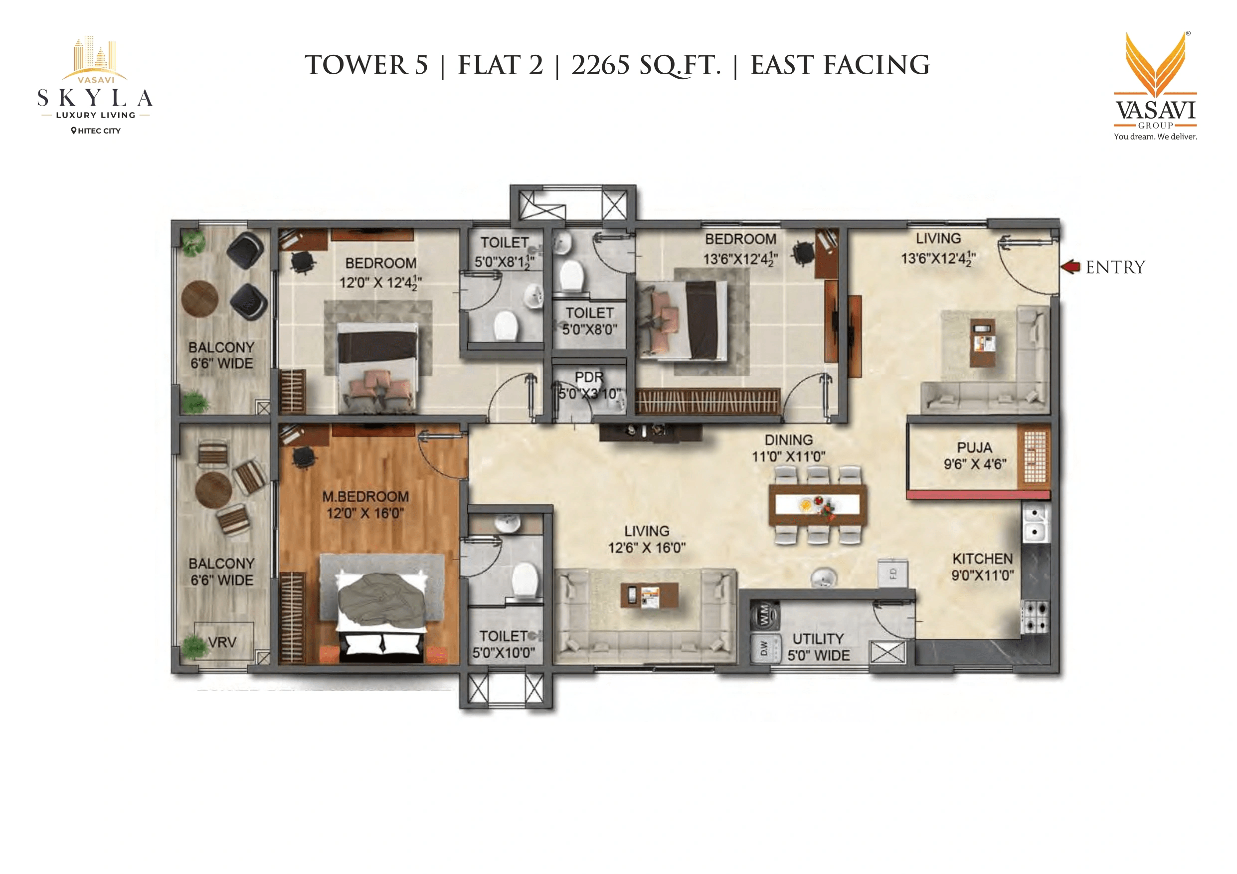 Vasavi Skyla Unit plan - 1354 sq.ft.