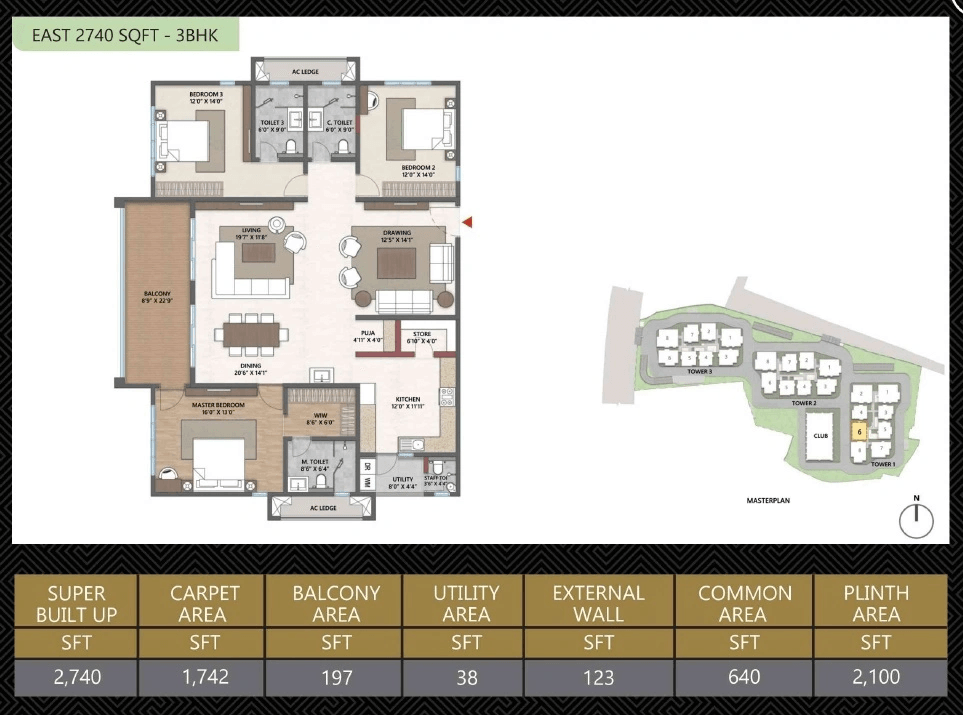 Cybercity Trevita Unit plan - 1742 sq.ft.