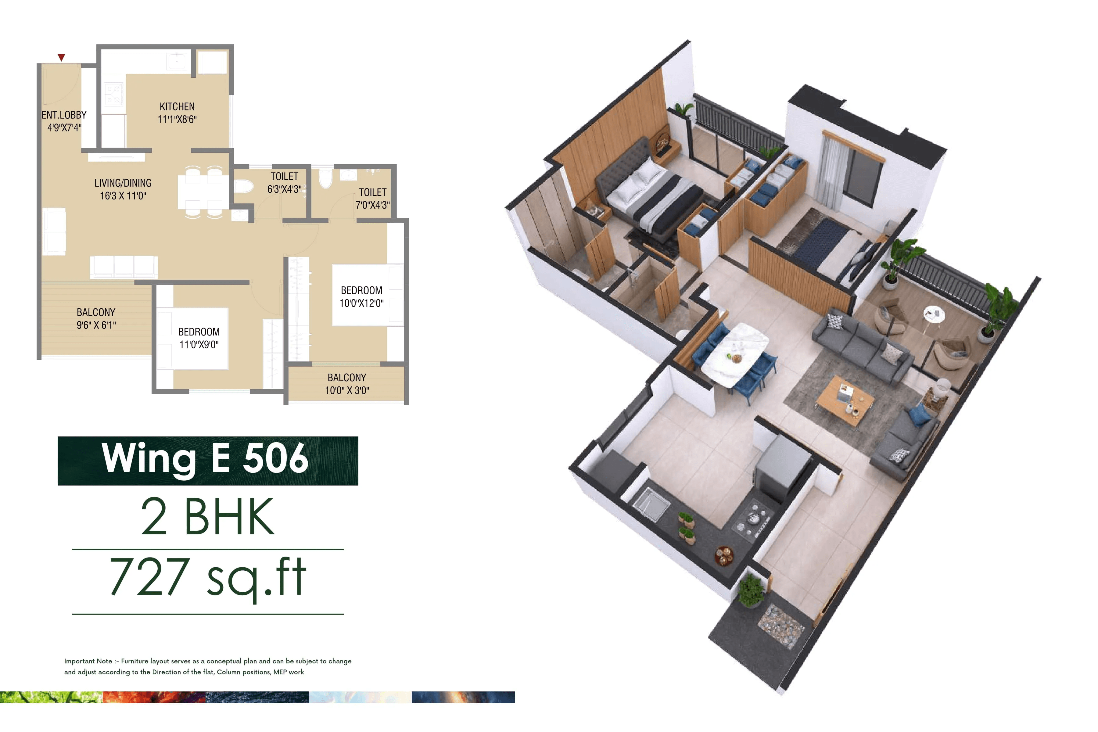 Nexus Genesis Unit plan - 727 sq.ft.