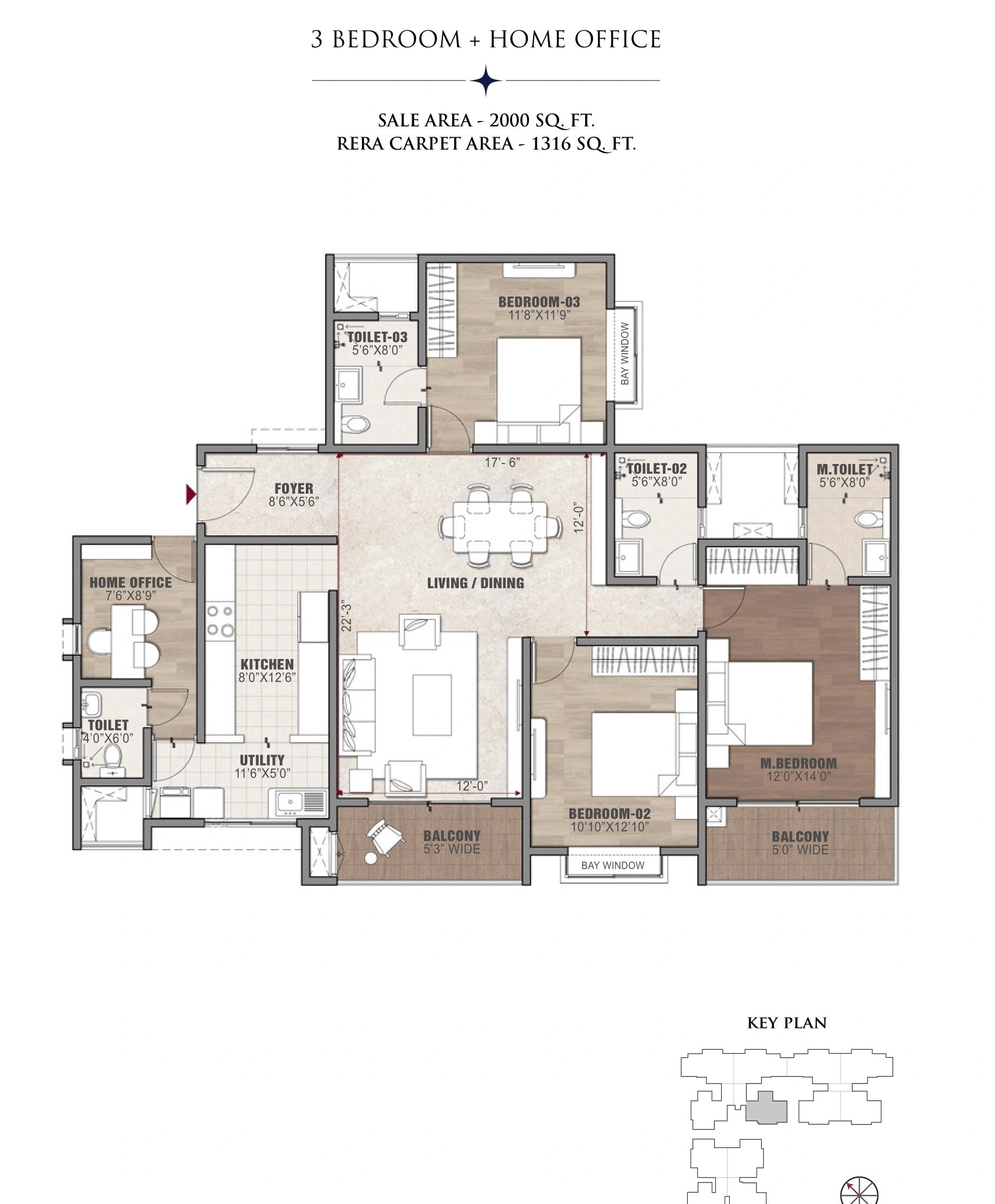 Vaswani Starlight Unit plan - 1316 sq.ft.