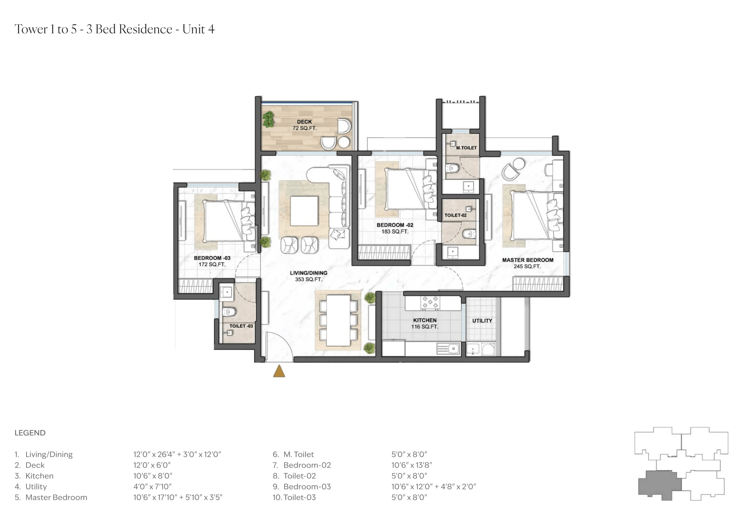 Lodha Camelot Unit plan - 1270 sq.ft.
