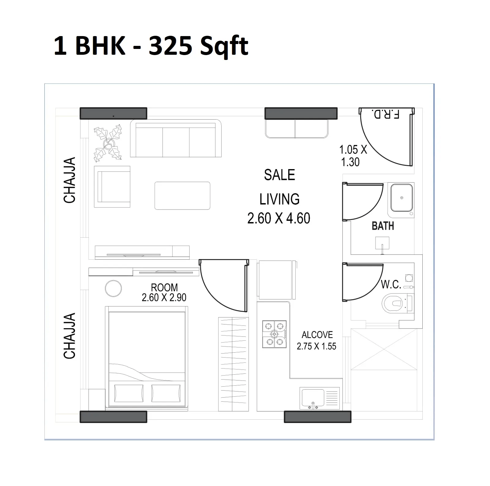 Unit plan - 325 sq.ft.