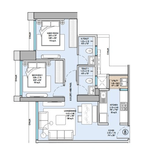Unit plan - 546 sq.ft.