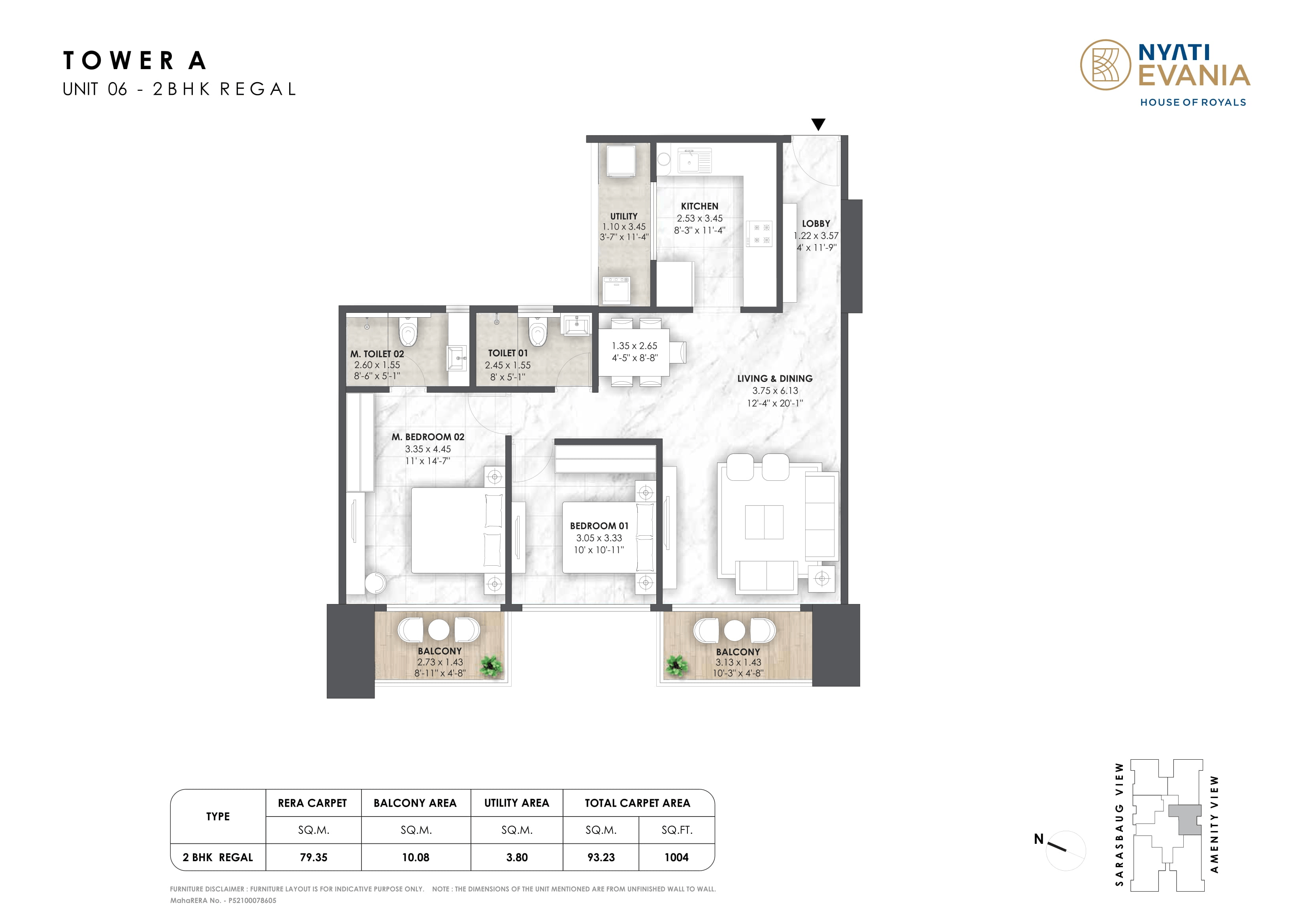Nyati Evania Unit plan - 1004 sq.ft.