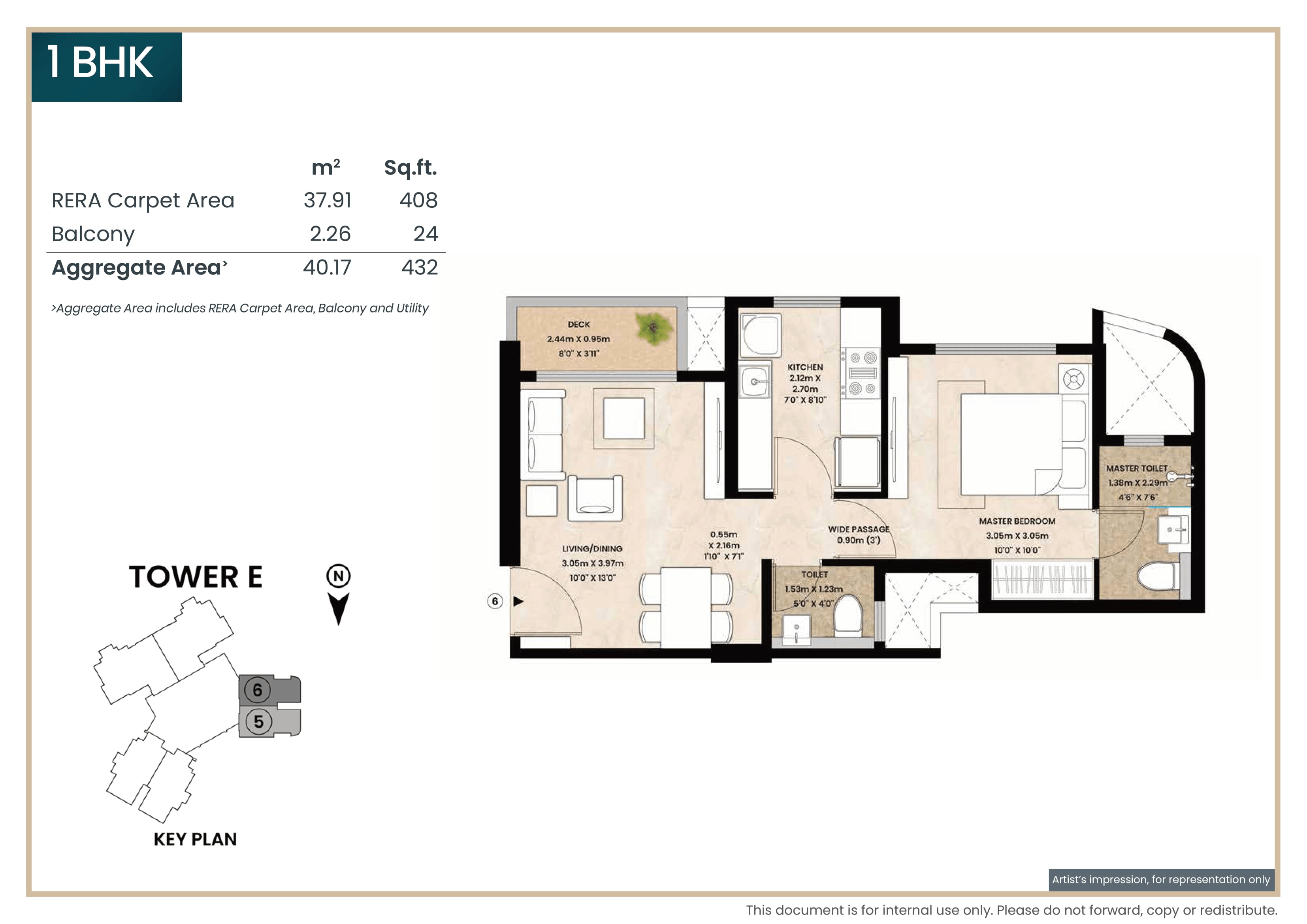 Mahindra Kandivali Unit plan - 432 sq.ft.