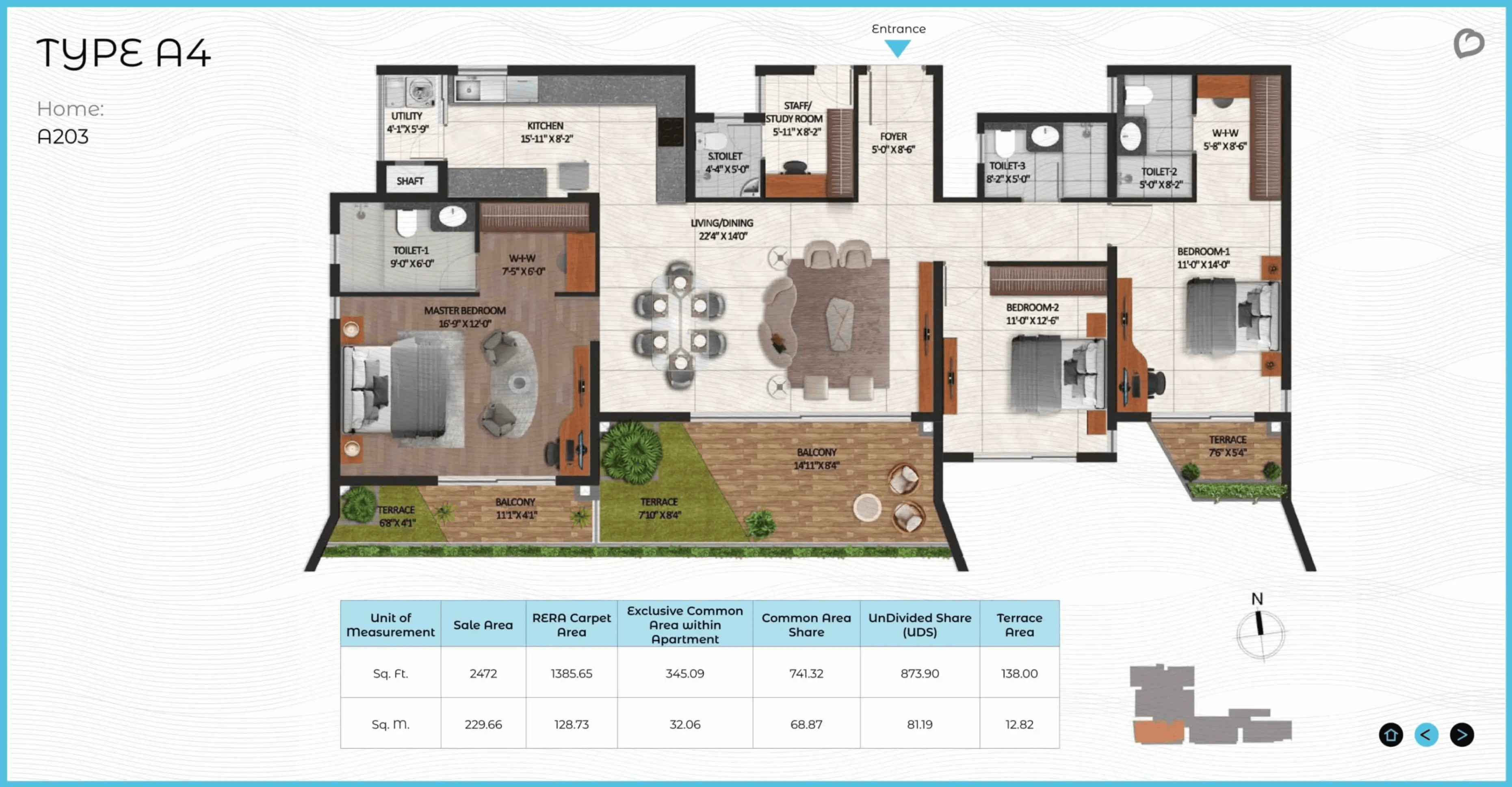 CoEvolve Misty Shores Unit plan - 1730 sq.ft.