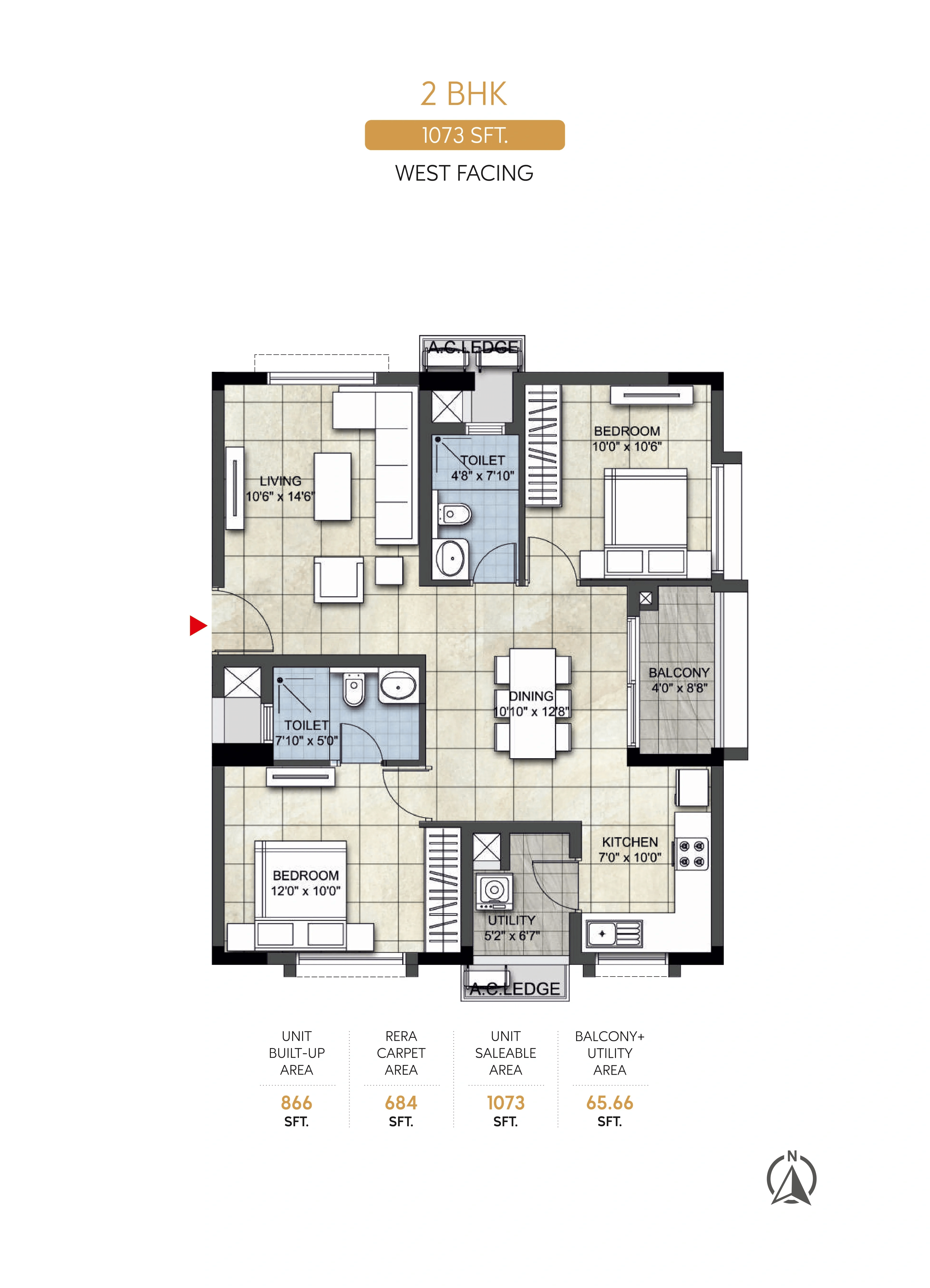 NCC Urban Signature Towers Unit plan - 751 sq.ft.