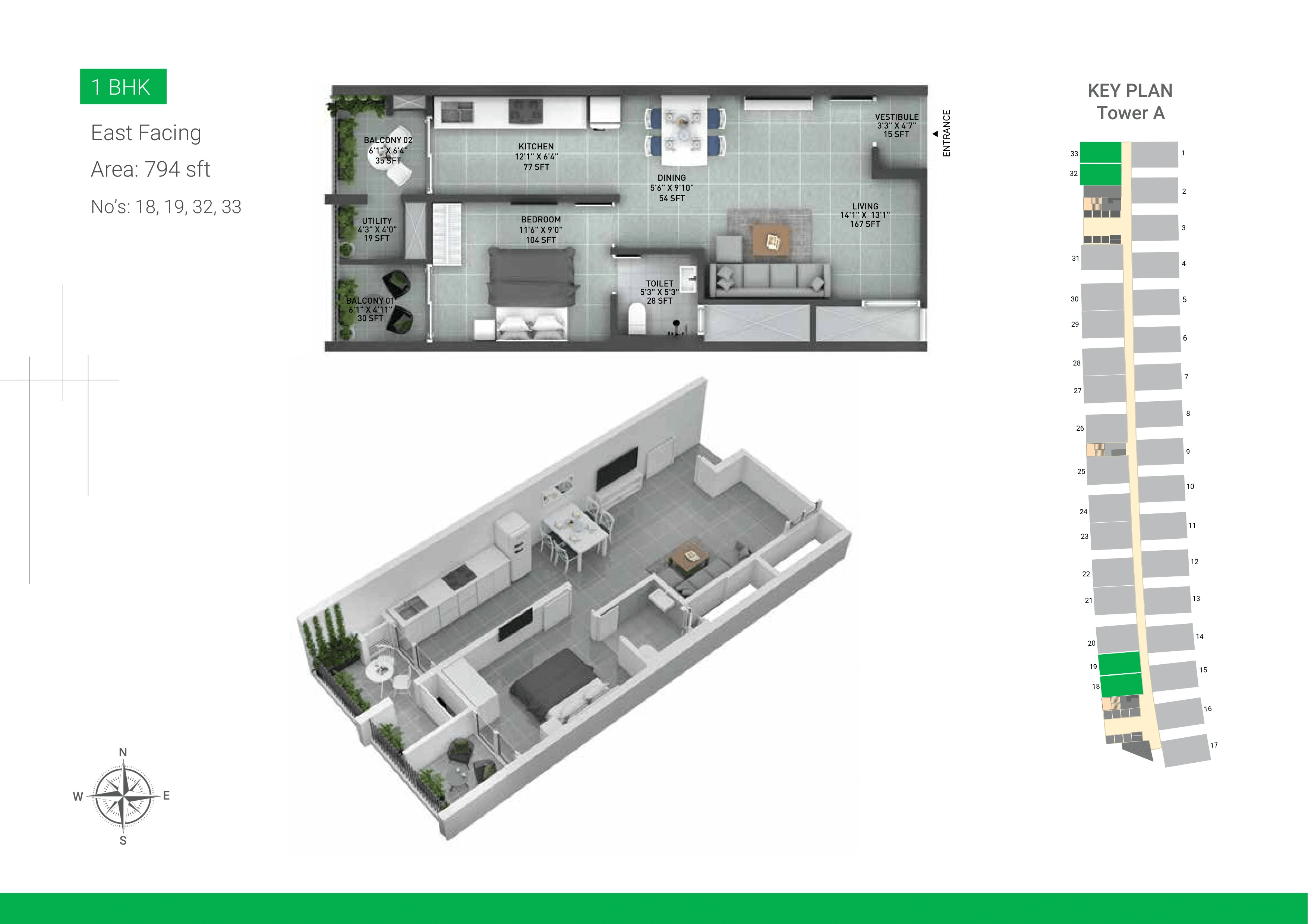 Unit plan - 596 sq.ft.