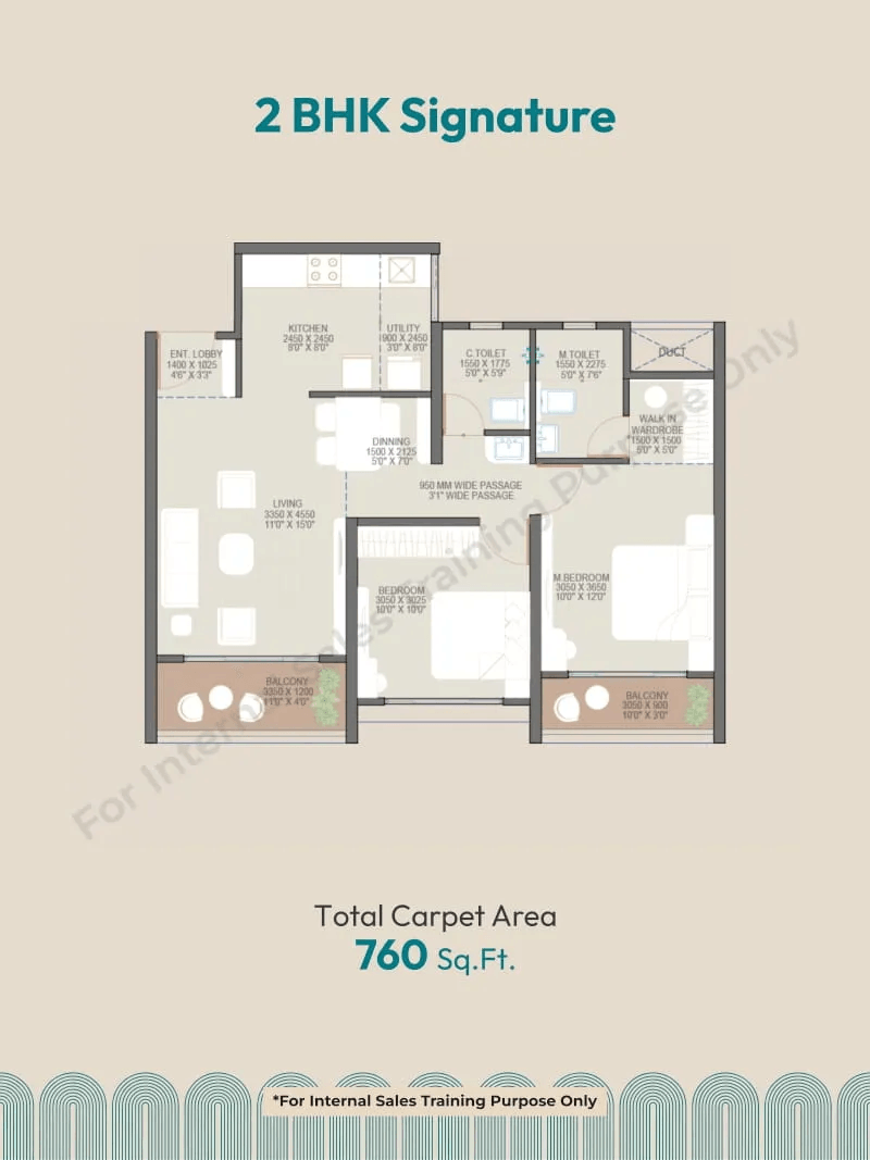 Goyal My Home Roots Unit plan - 760 sq.ft.