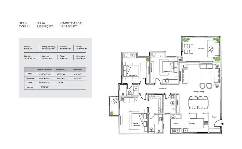 Assetz Mizumi Reserve Unit plan - 1648 sq.ft.