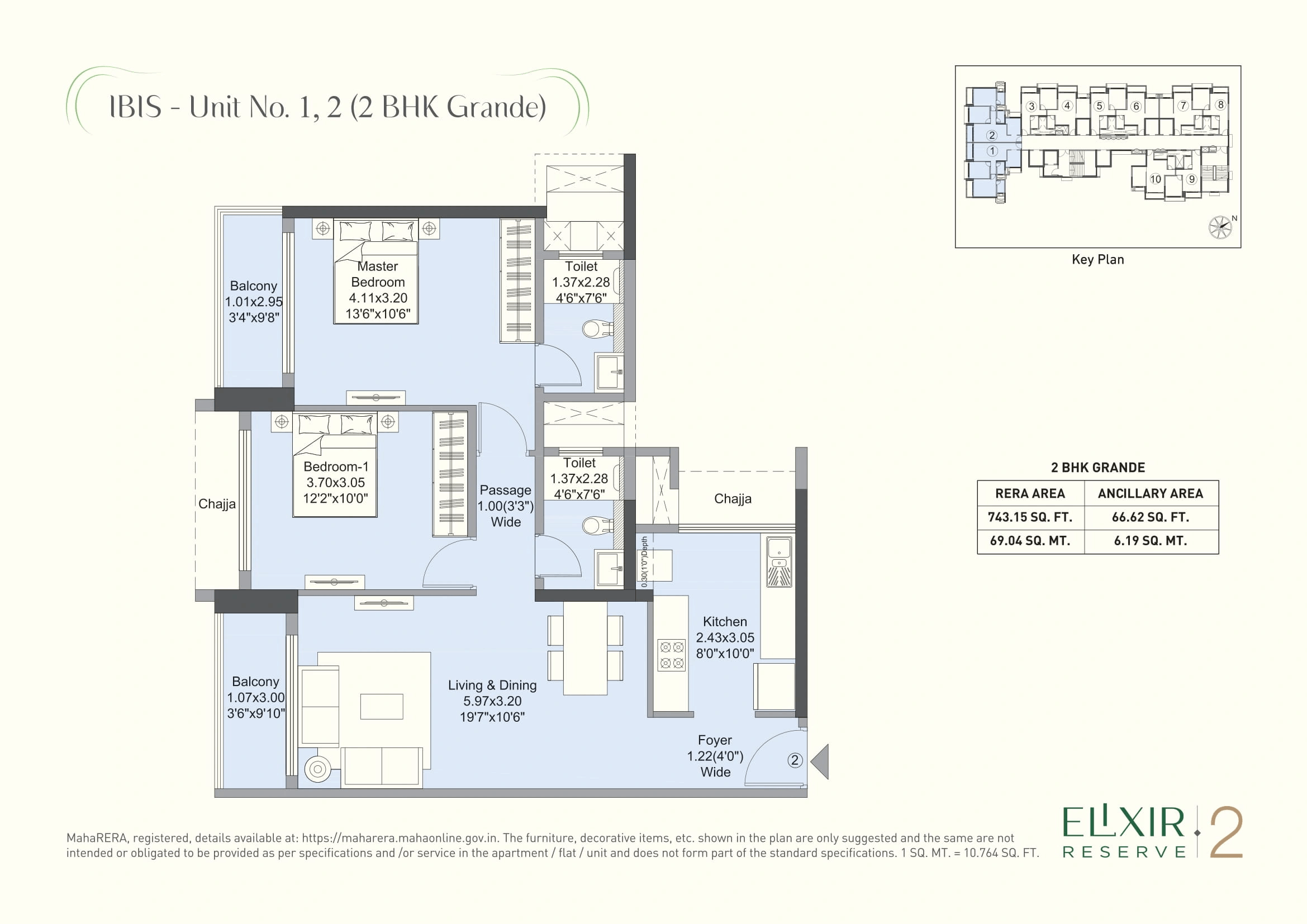 Unit plan - 810 sq.ft.