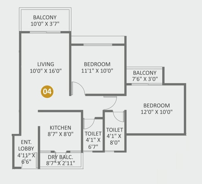 Engineers EH Towers Unit plan - 746 sq.ft.