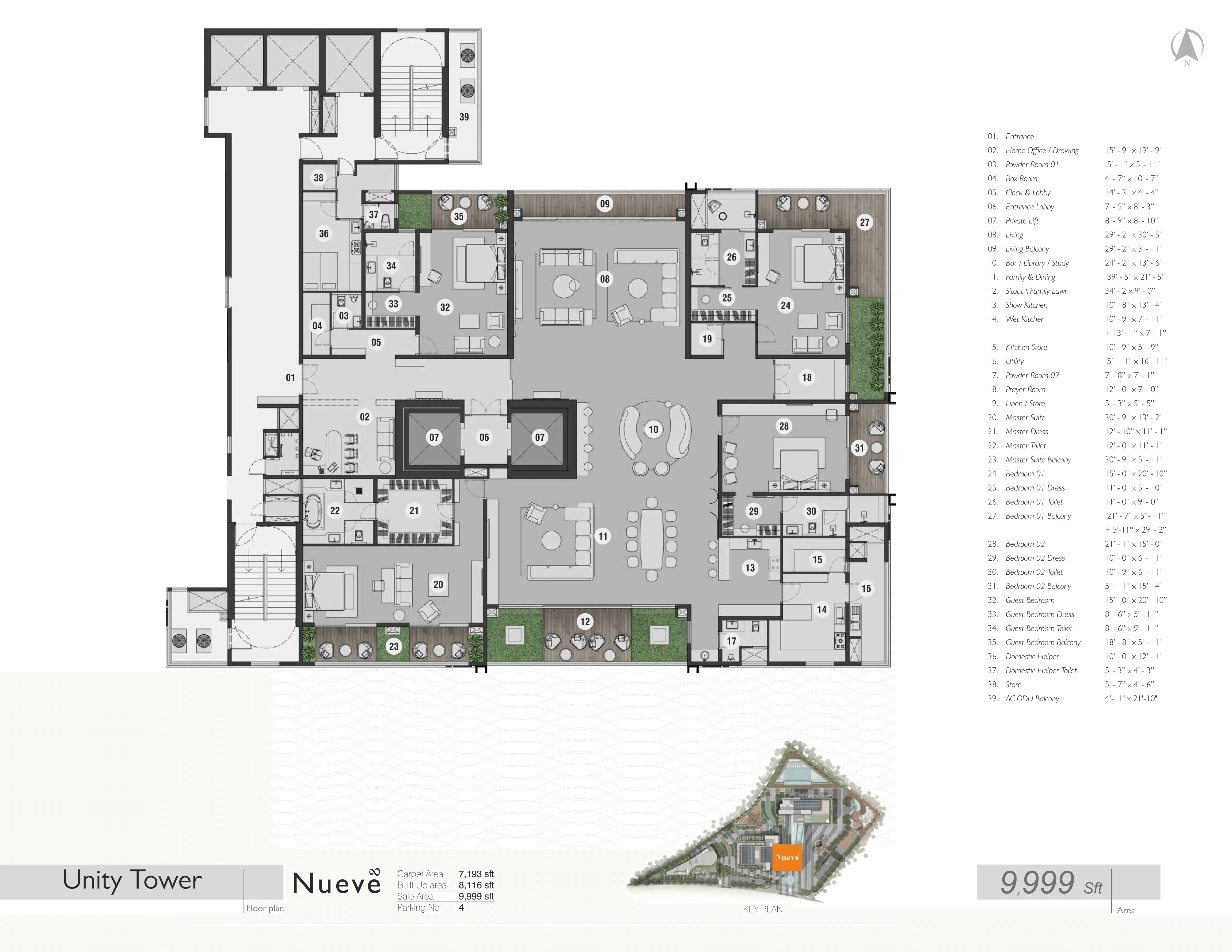 Navanaami Megaleio Unit plan - 7193 sq.ft.