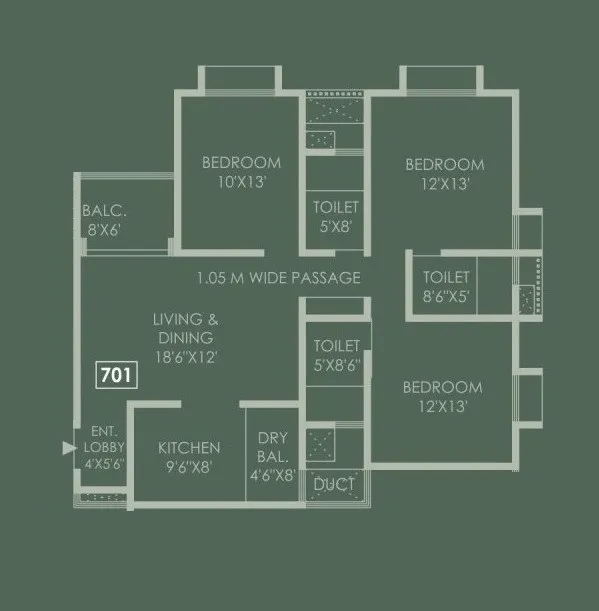 Unit plan - 1044 sq.ft.