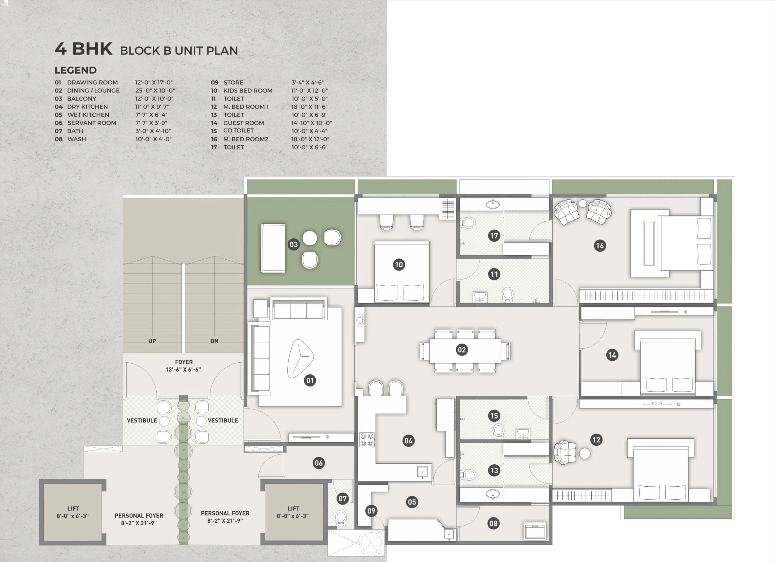 Sanghavi Manor Ananda Unit plan - 2035 sq.ft.