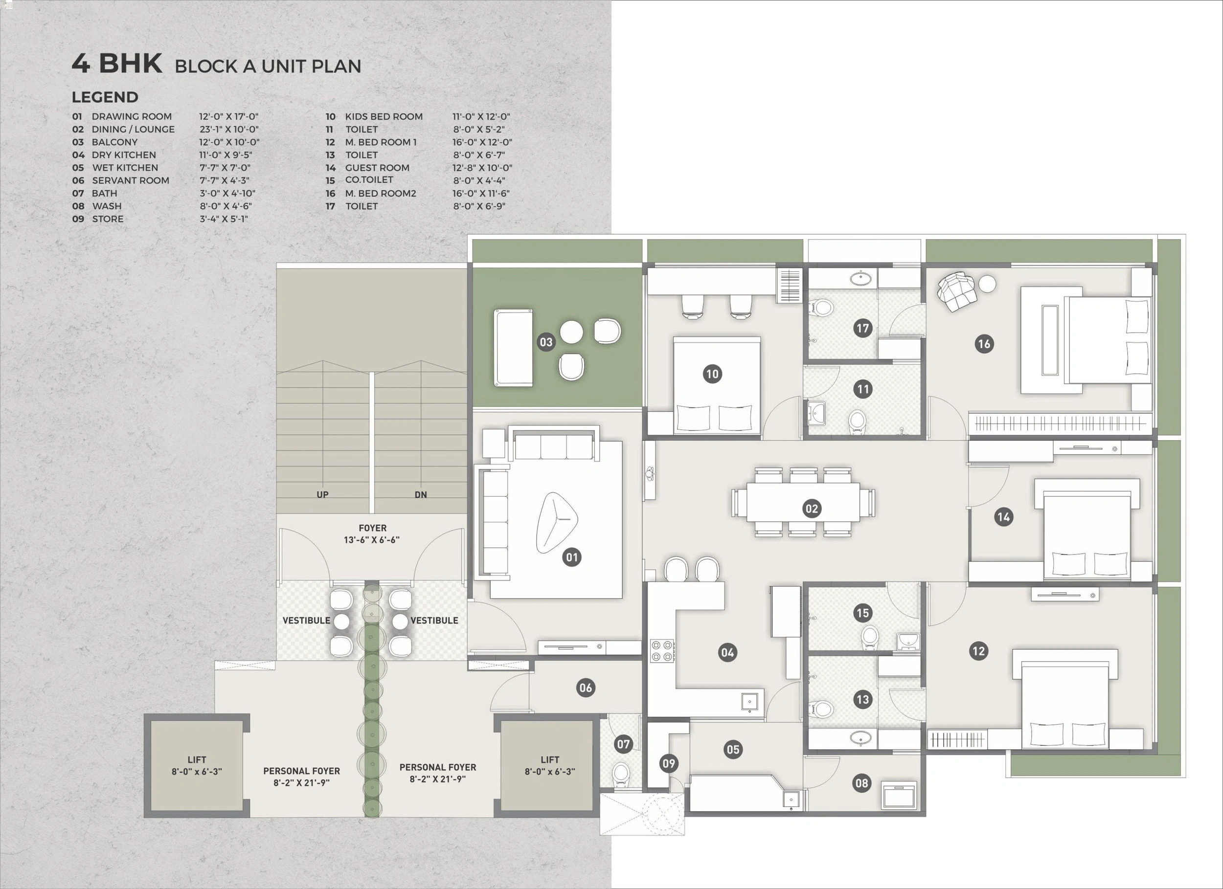 Sanghavi Manor Ananda Unit plan - 1892 sq.ft.