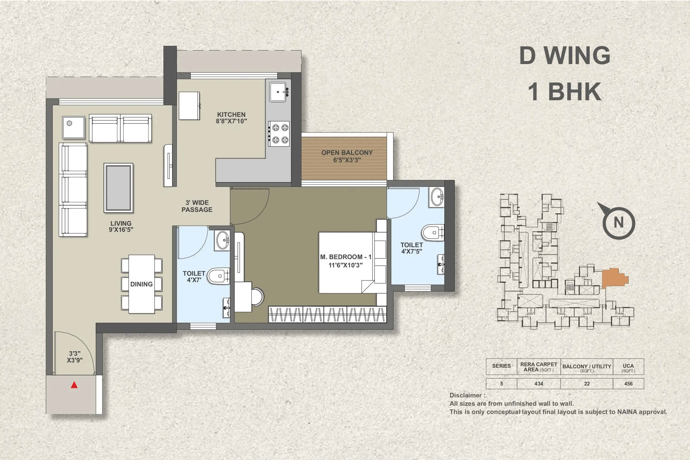 Unit plan - 456 sq.ft.