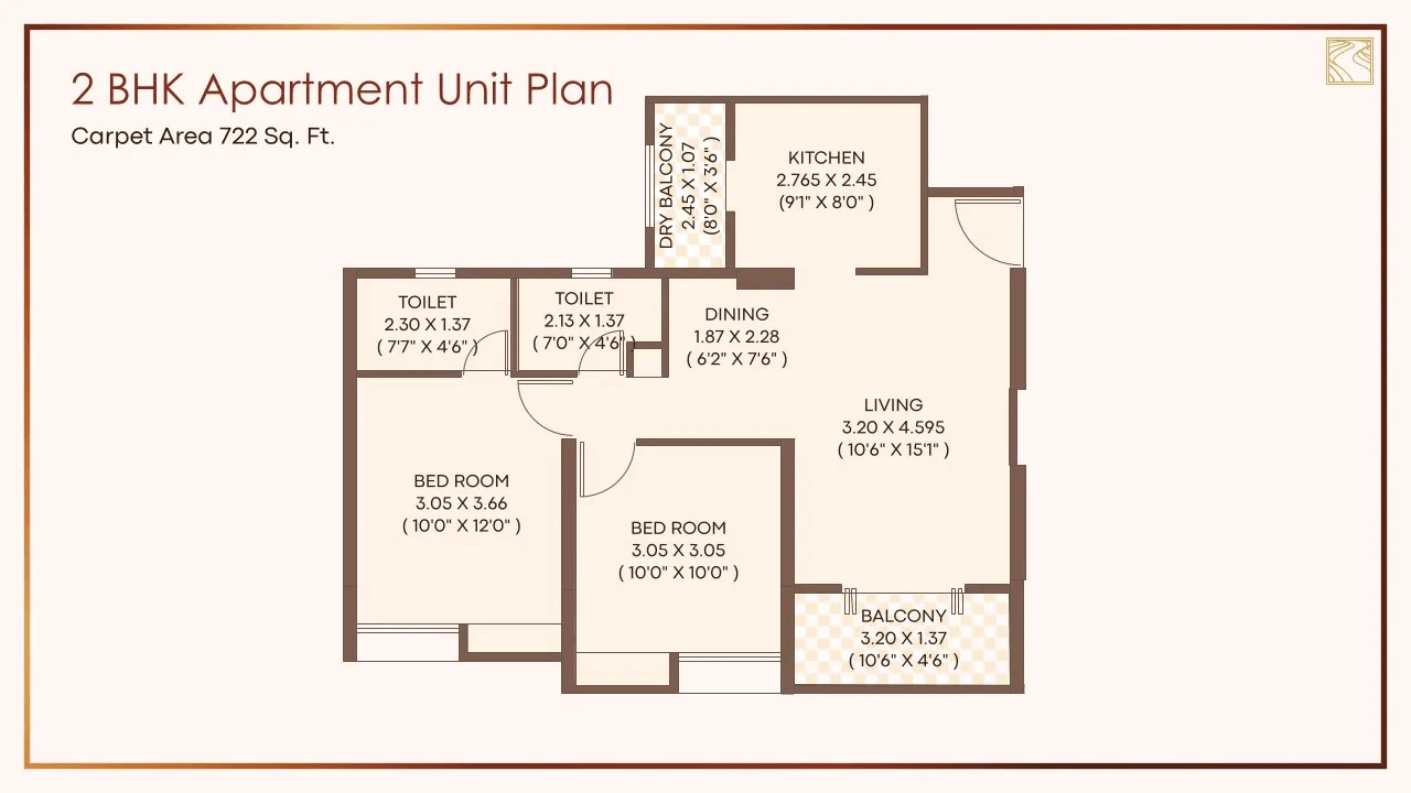 ARV Richvue Unit plan - 722 sq.ft.