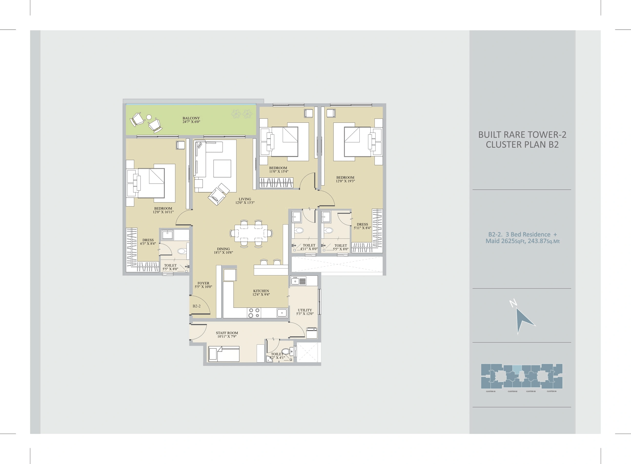 Century Regalia Unit plan - 1837 sq.ft.