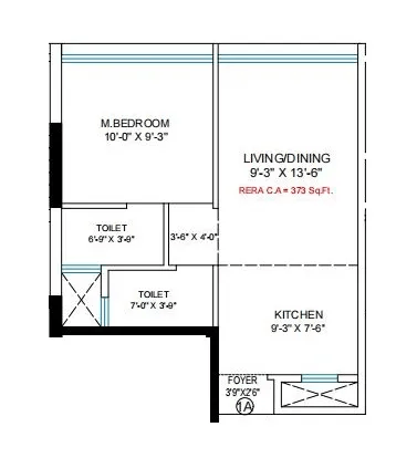 DTG Aspire Unit plan - 373 sq.ft.