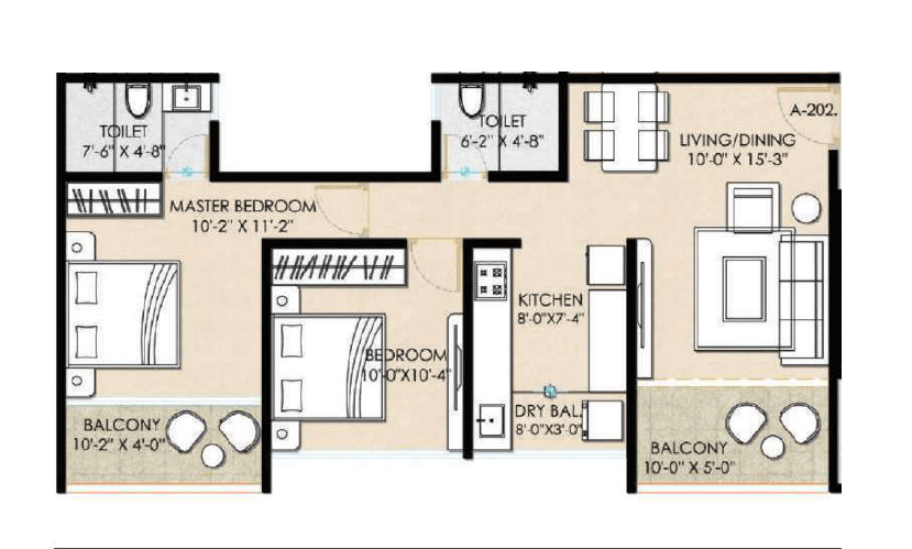 Unit plan - 701 sq.ft.