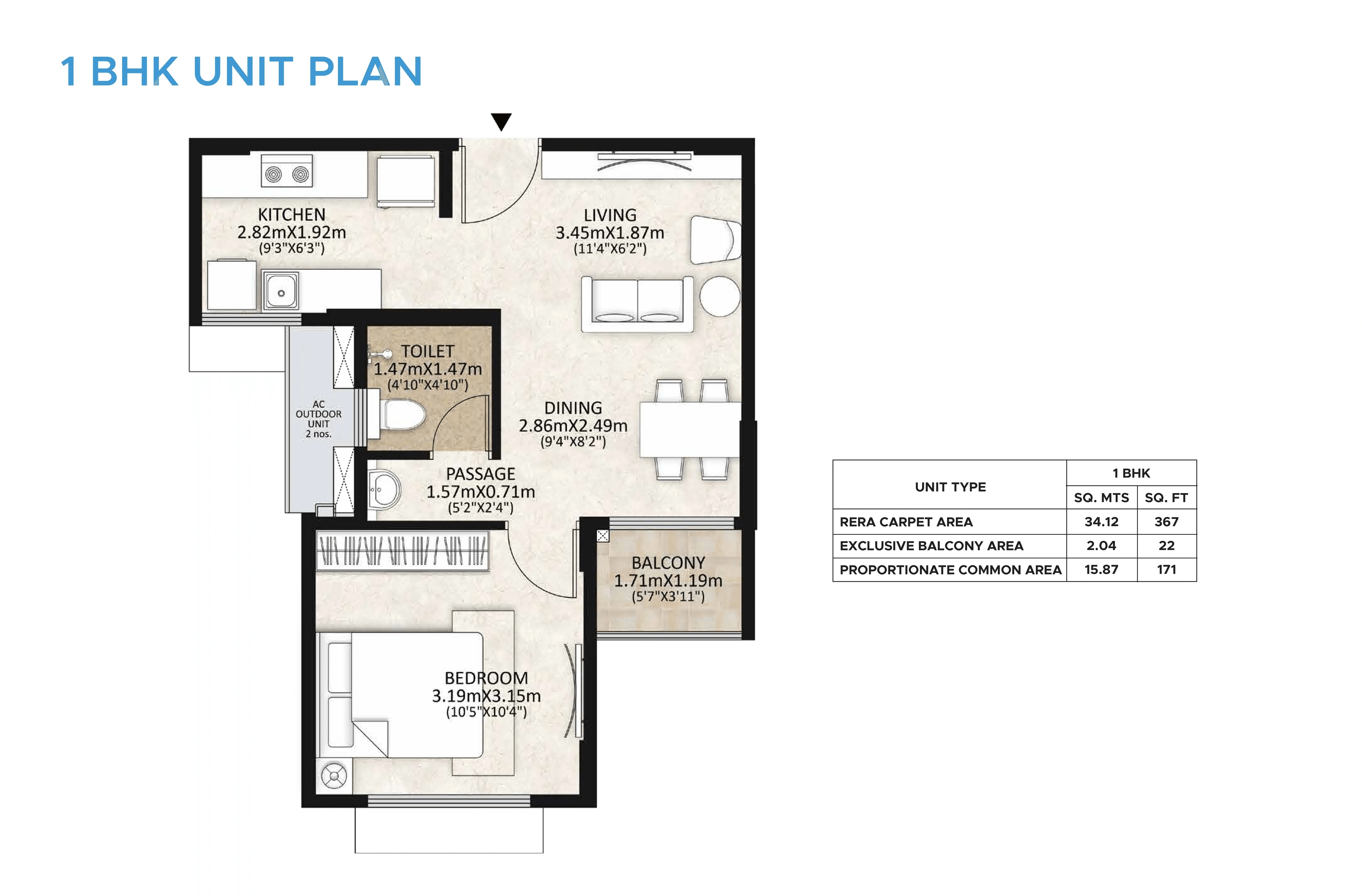 Unit plan - 367 sq.ft.