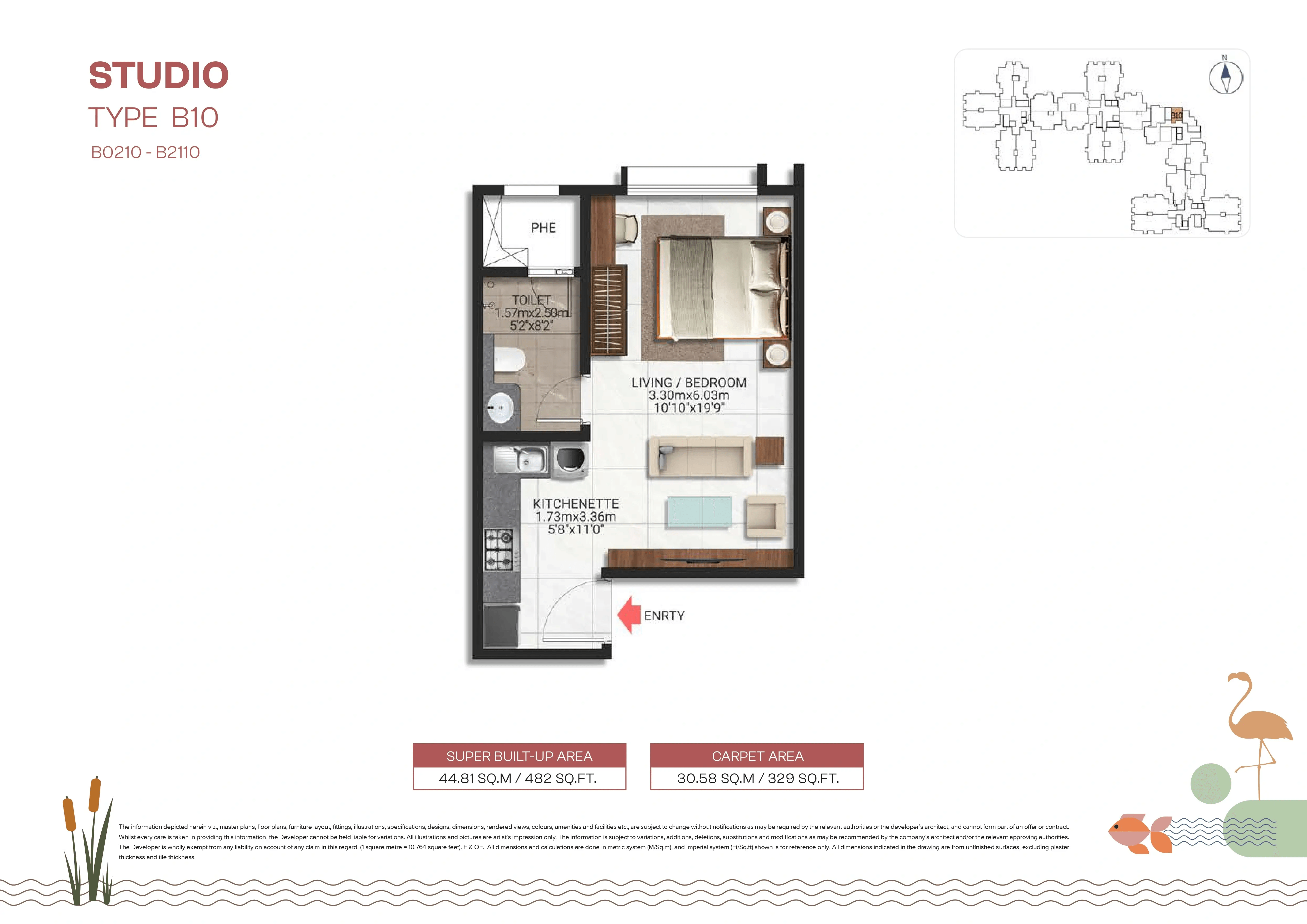 Unit plan - 329 sq.ft.