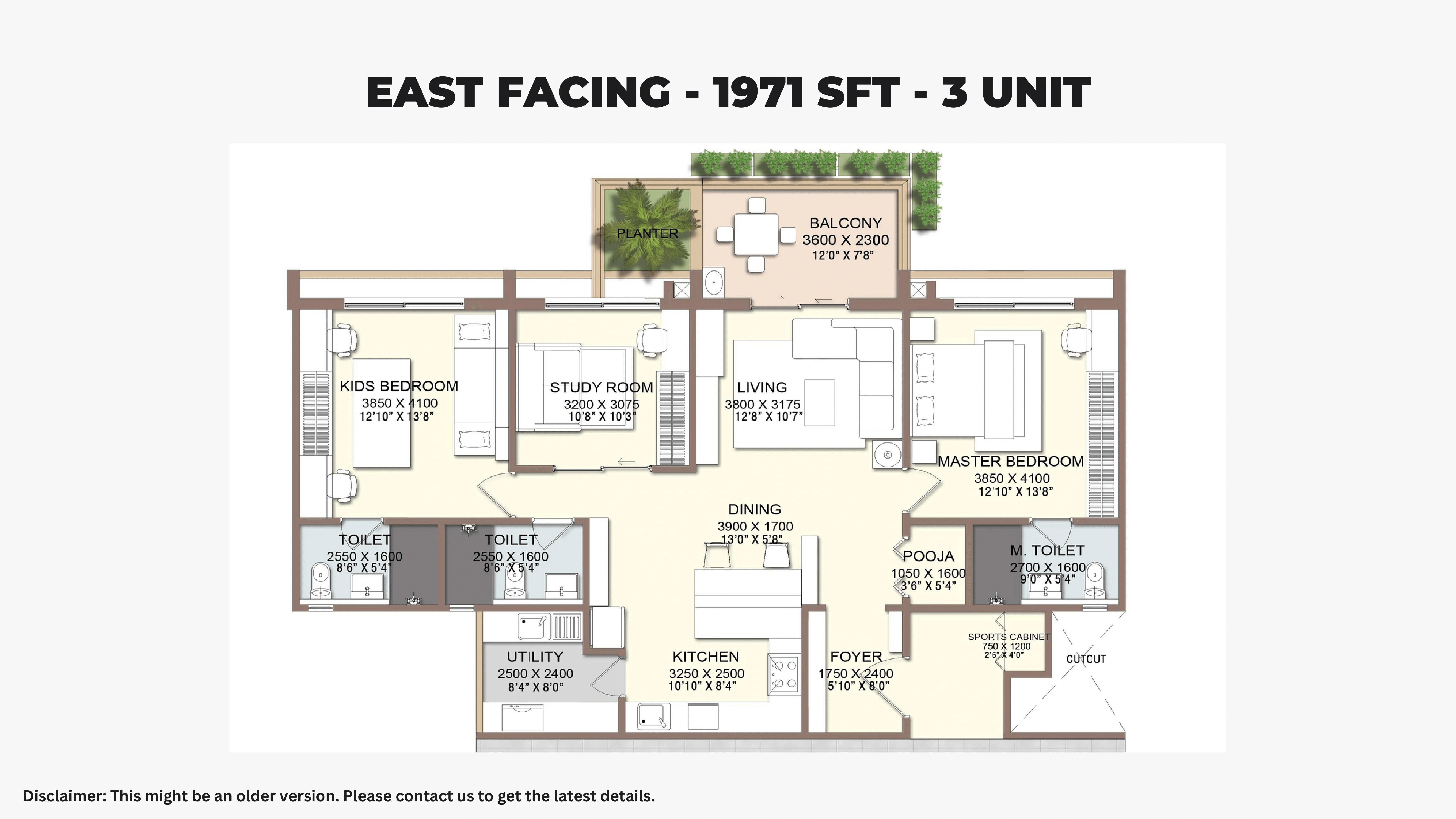 2getherments 2G Tula Unit plan - 1202 sq.ft.