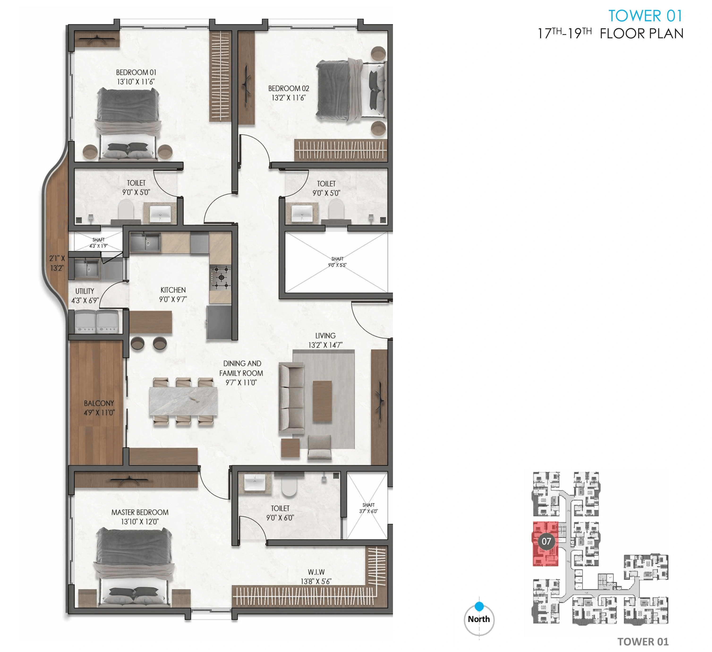Unit plan - 1267 sq.ft.