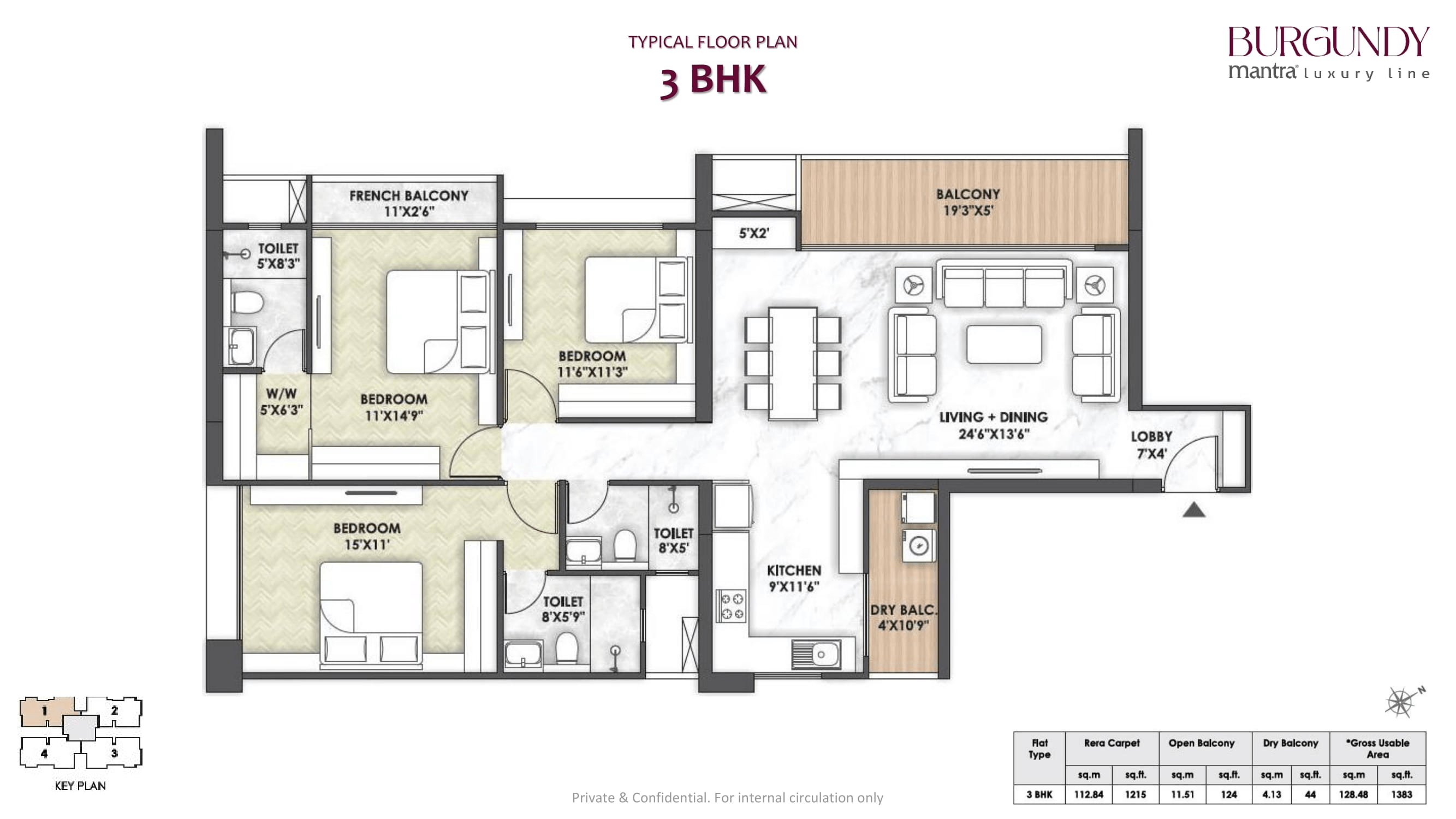 Unit plan - 1383 sq.ft.