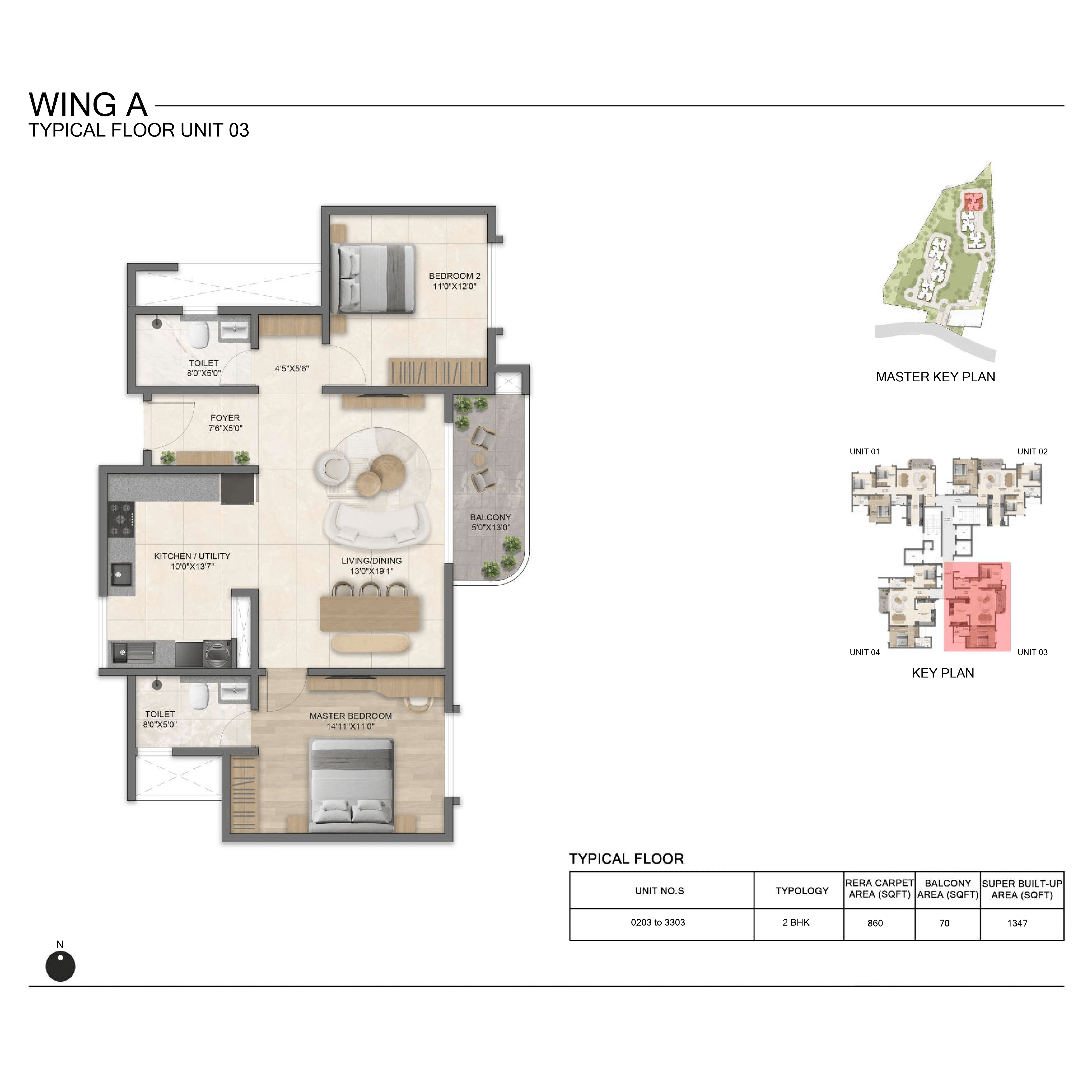Bricks & Milestone Solcrest Unit plan - 929 sq.ft.