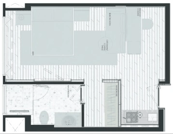 Unit plan - 350 sq.ft.
